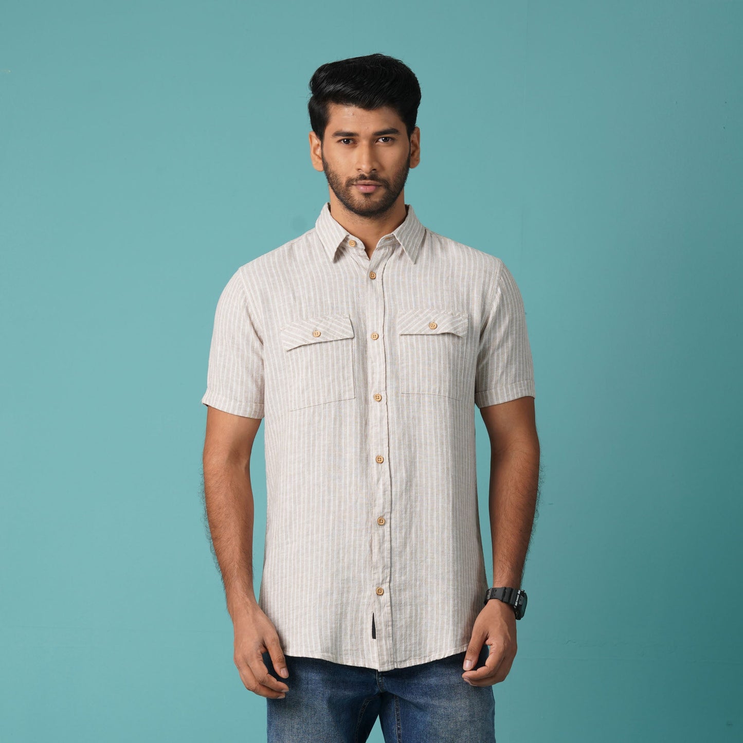 MENS S/S SHIRT-WHITE/SWAN