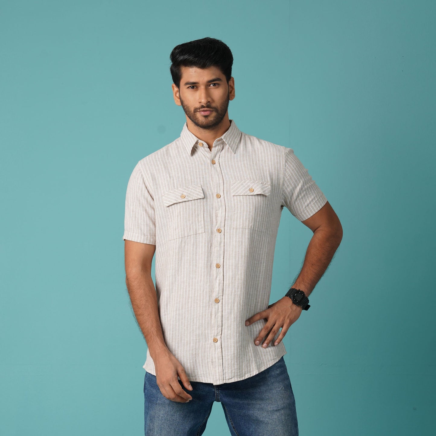 MENS S/S SHIRT-WHITE/SWAN