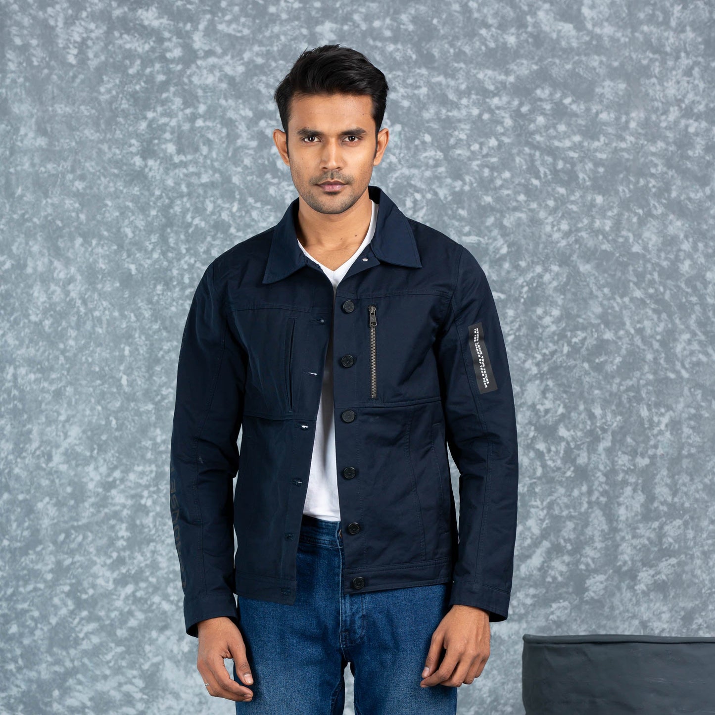MENS TWILL JACKET- NAVY