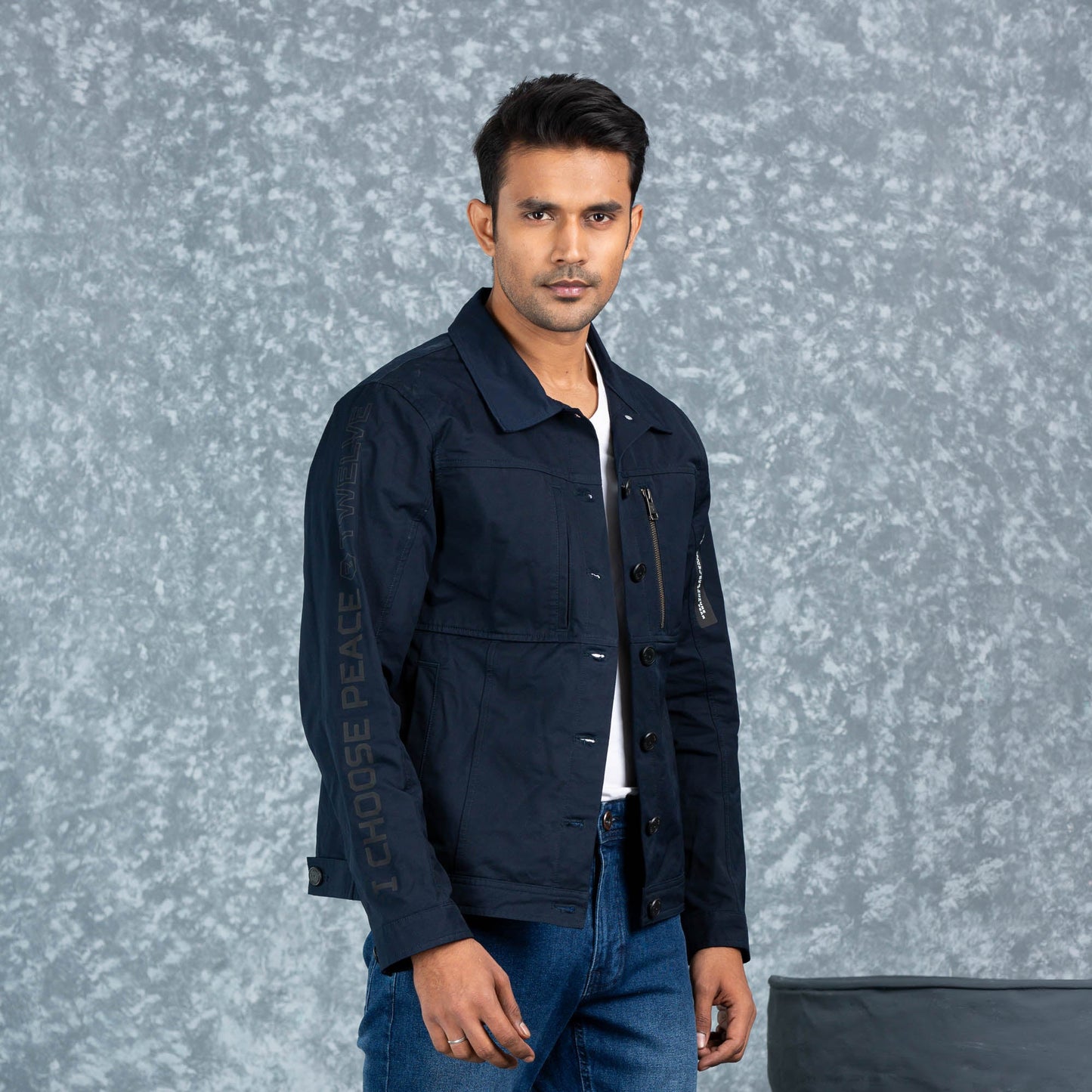MENS TWILL JACKET- NAVY