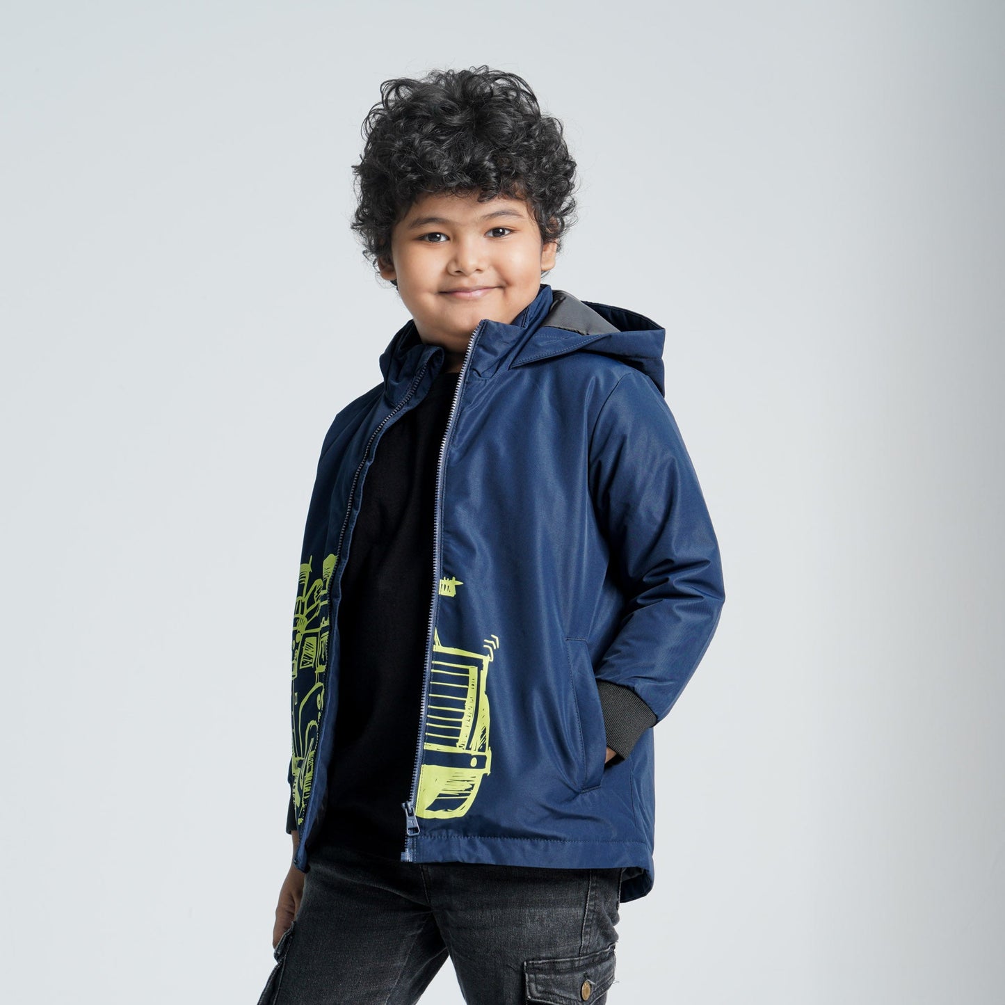 Boys Navy Windbreaker Jacket