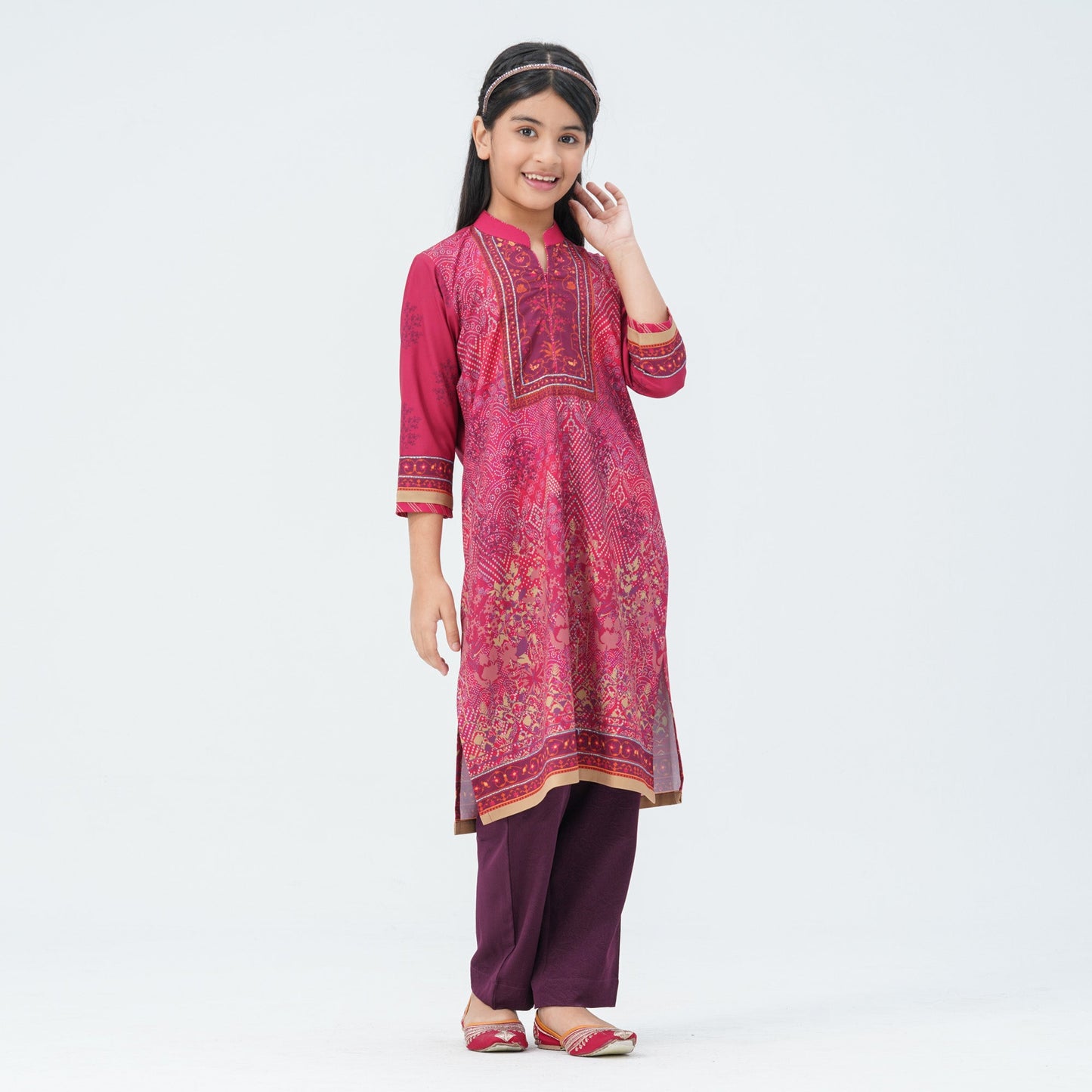 Girl's Maroon Two Piece Set