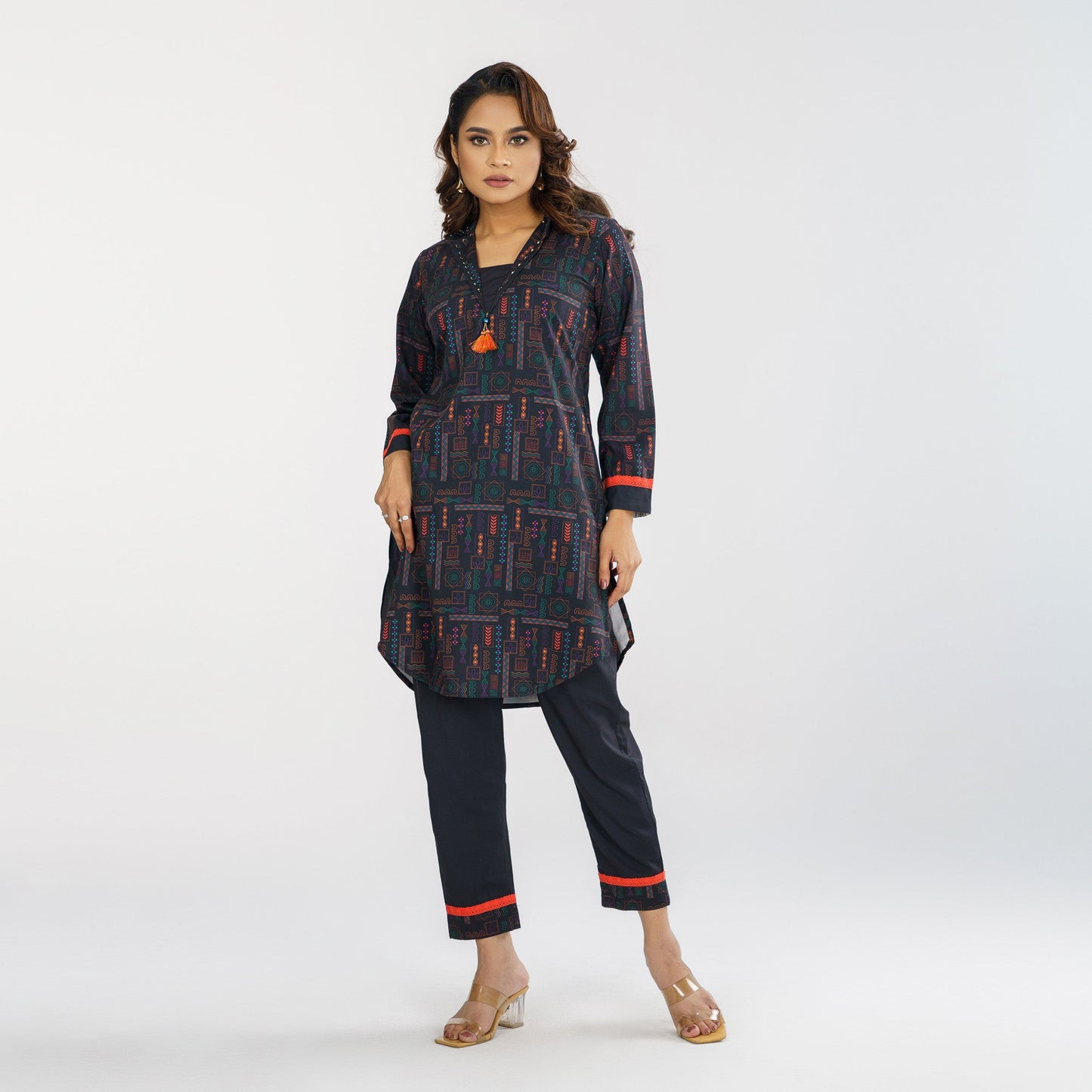 Women's Black 2-Piece Ethnic Set