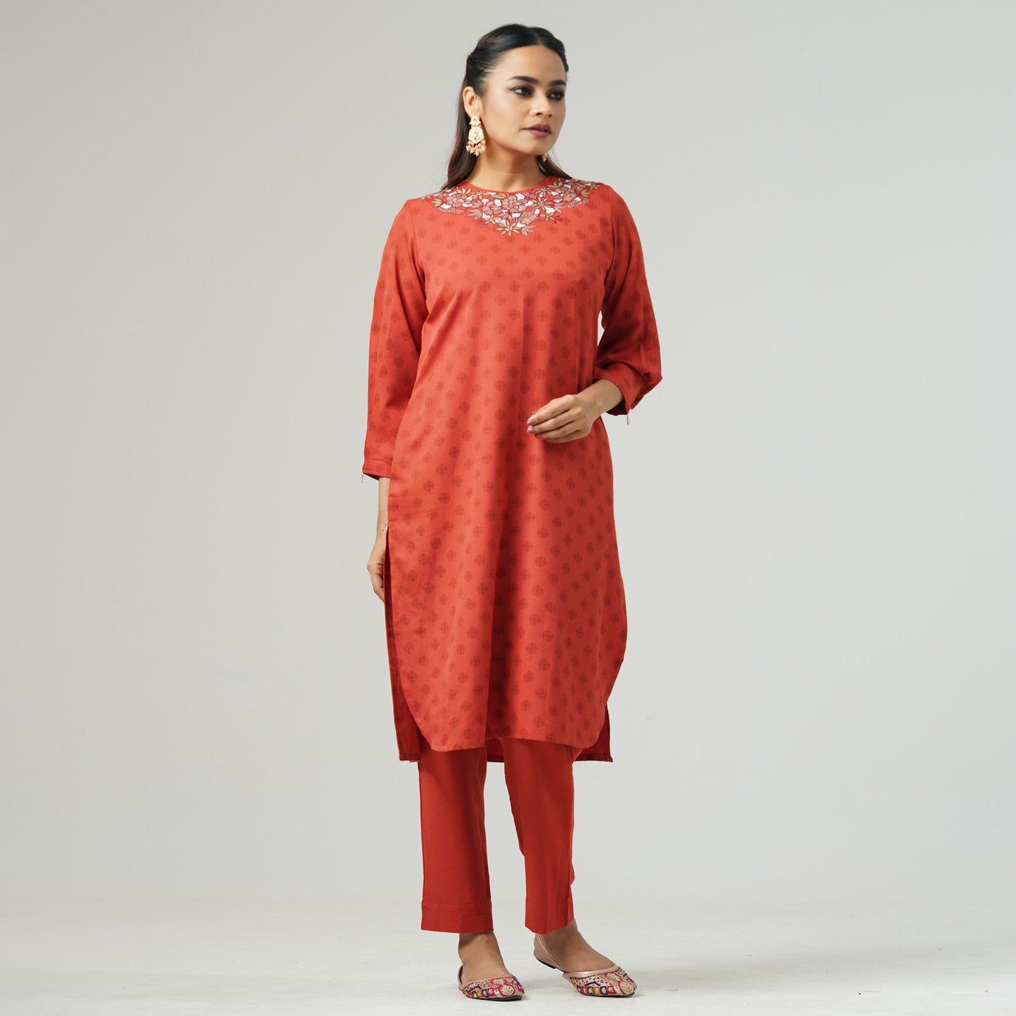 Womens Burnt Orange Two Piece Set