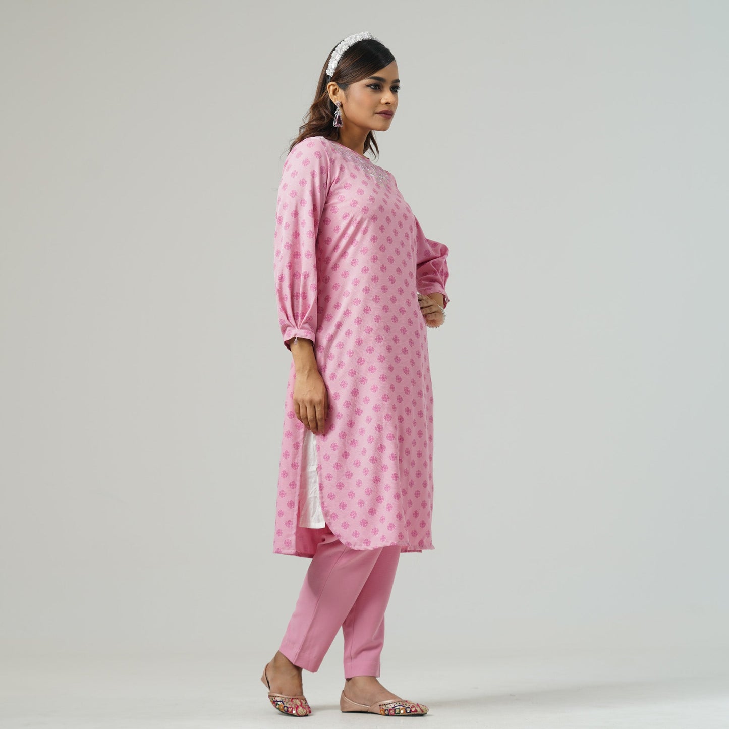 Womens Ethnic Lavender Two Piece Set