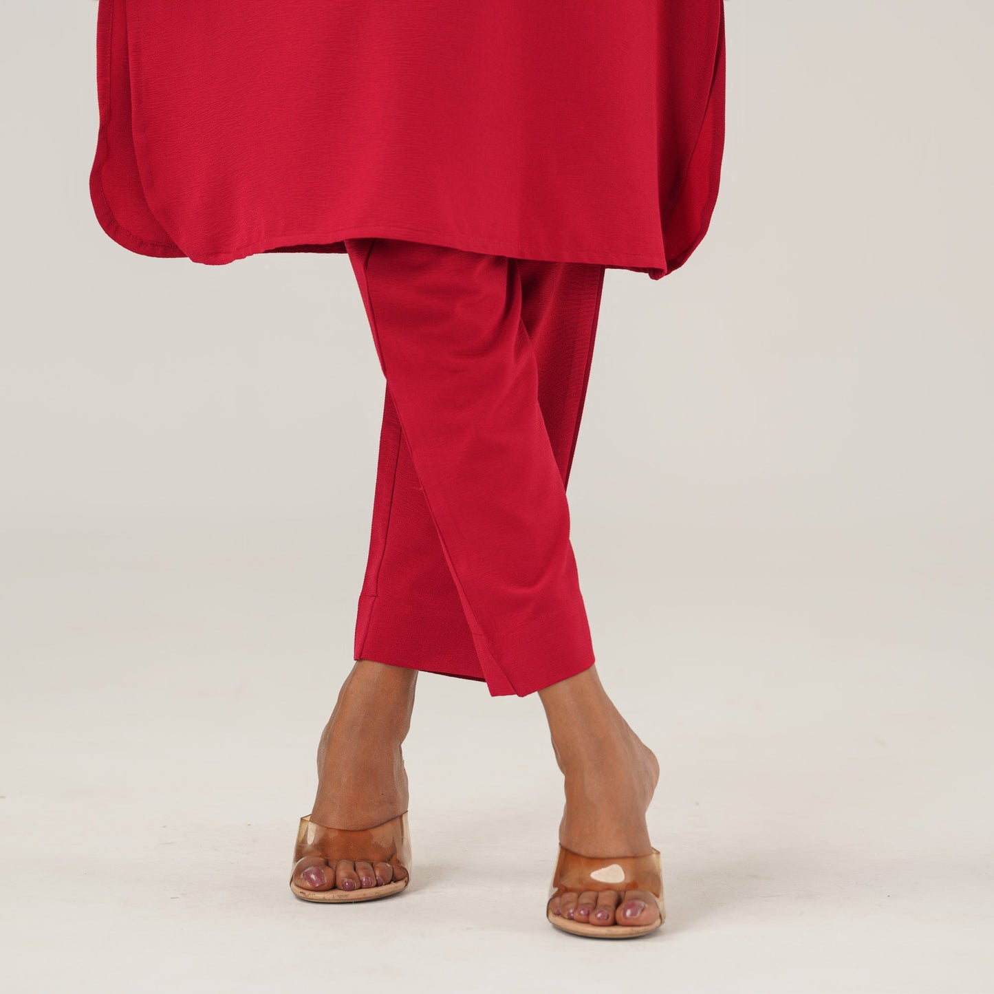 Womens Ethnic Maroon Two Piece Set