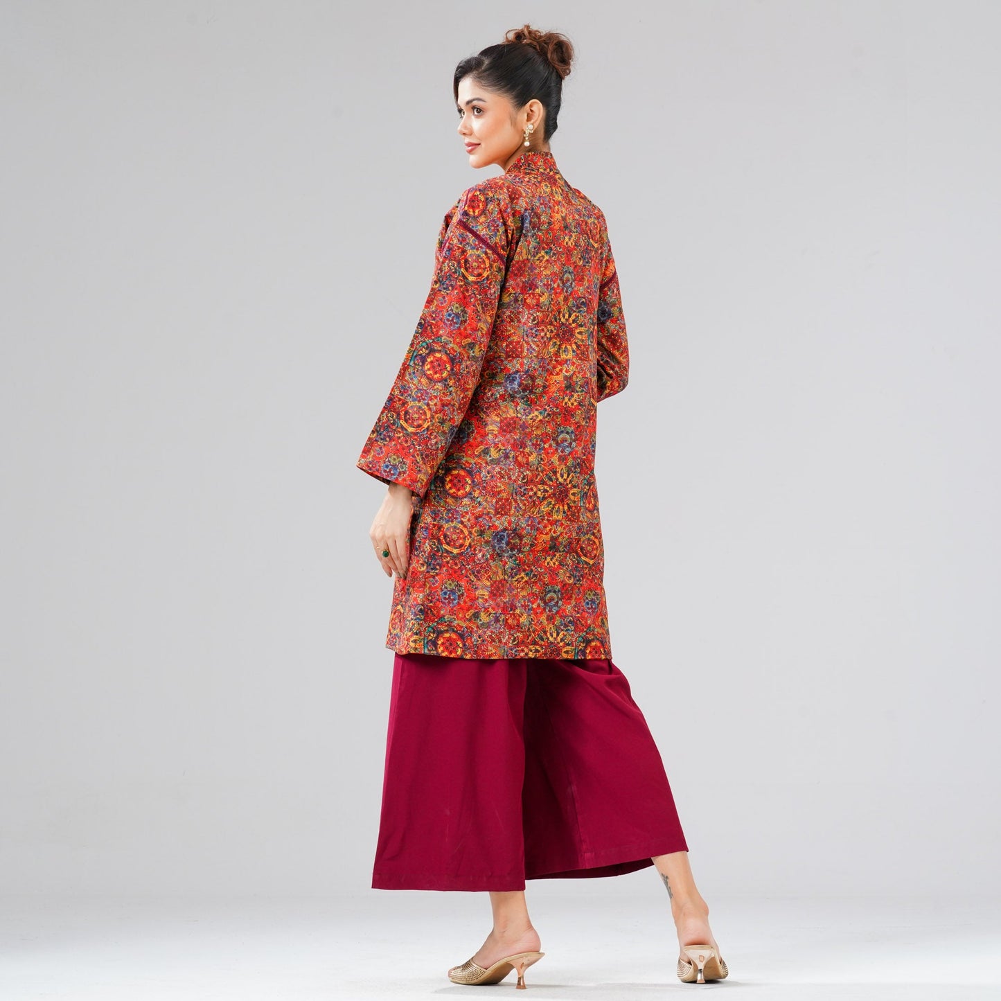 Womens Maroon Two Piece Set