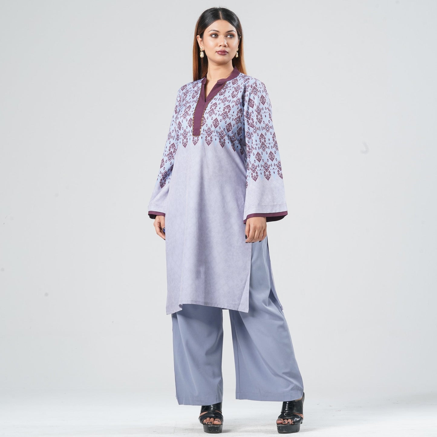 Women’s Blended Silk Printed Two Piece Set