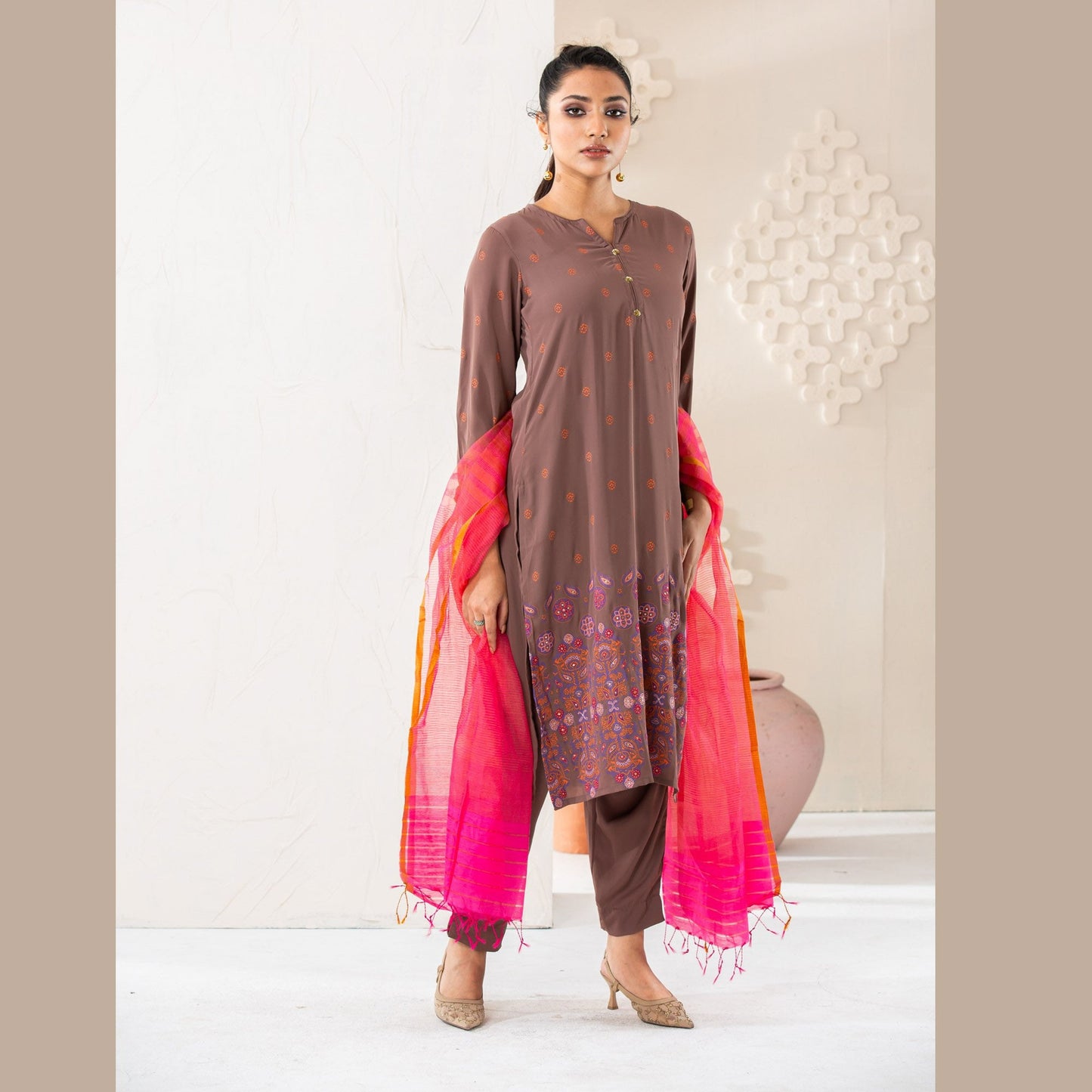 Women's Mauve Ethnic Set