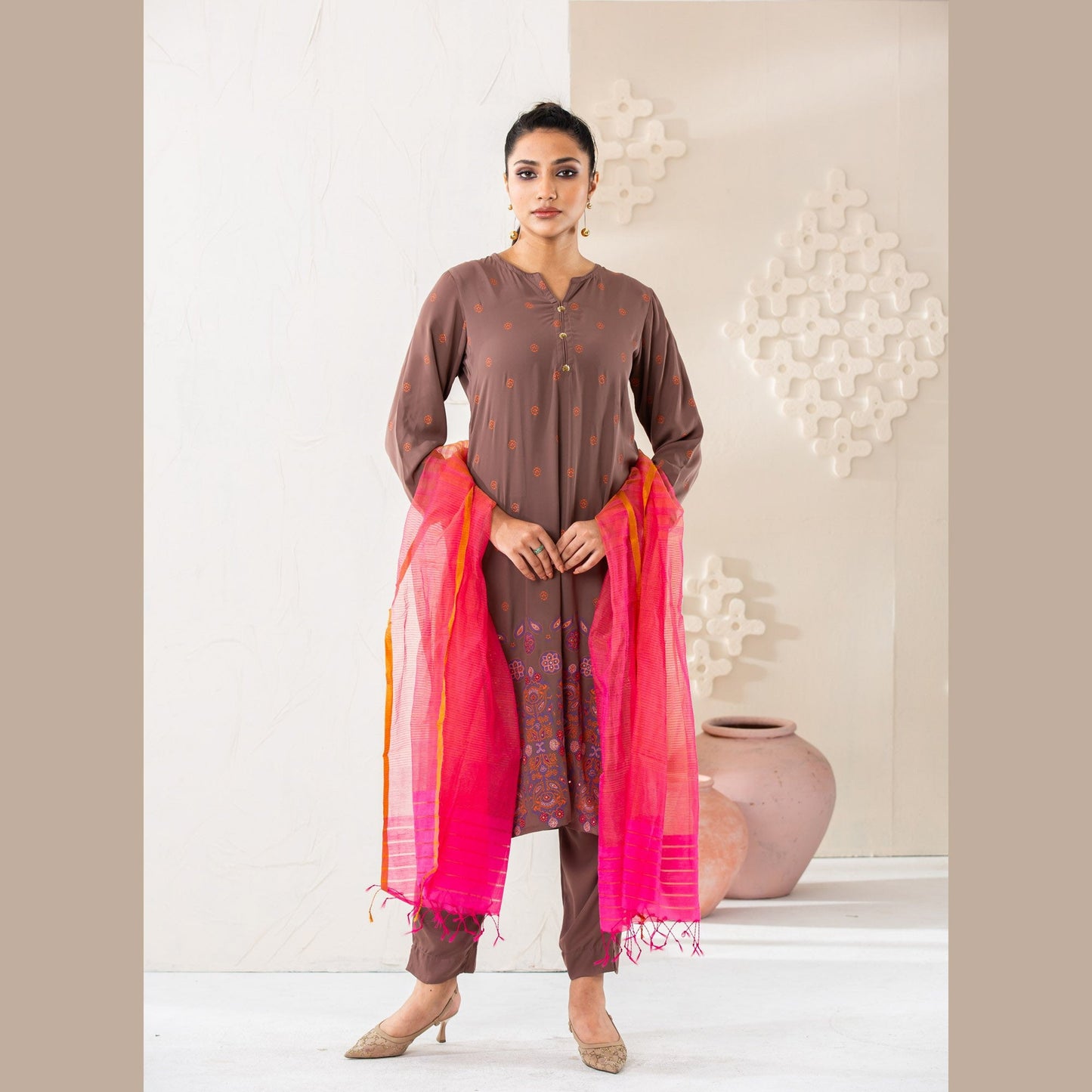 Women's Mauve Ethnic Set