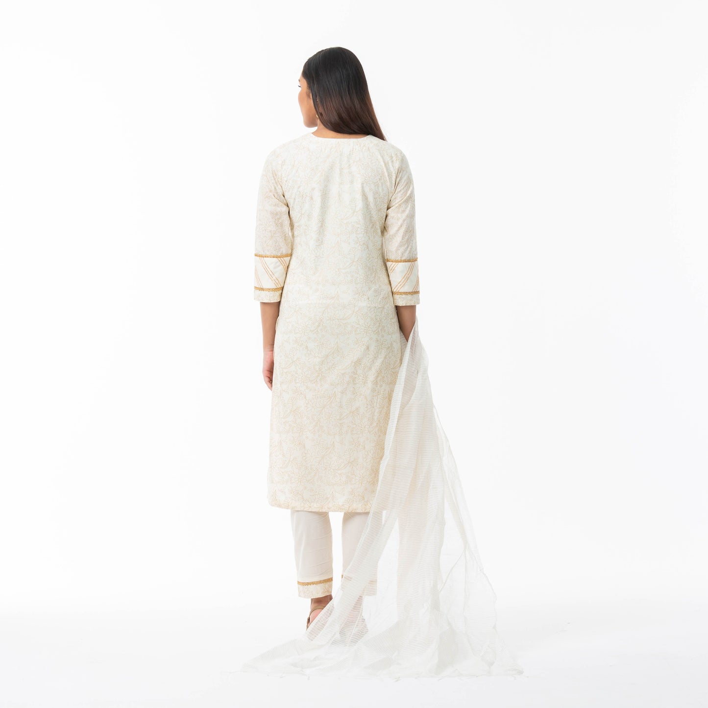 Womens Off-White Ethnic 3-Piece
