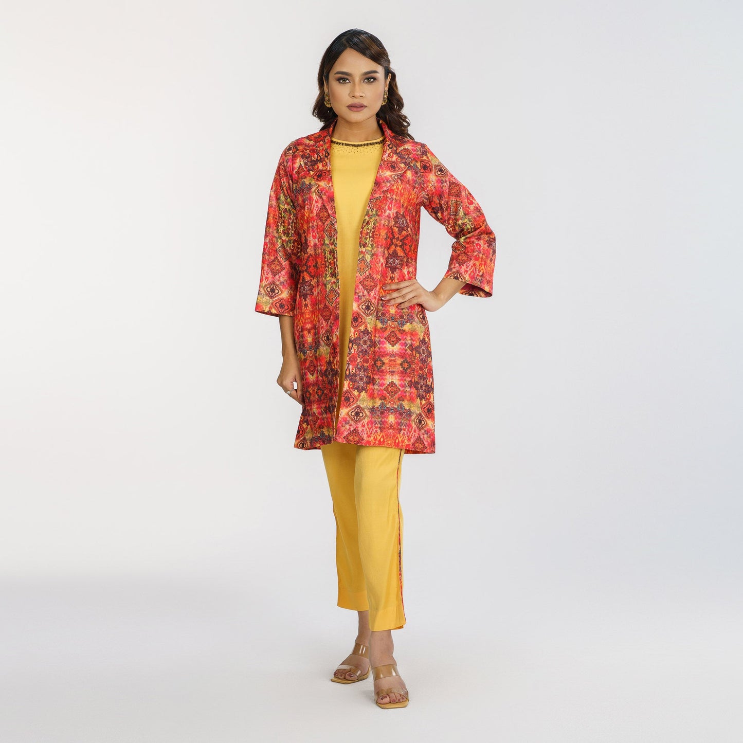 Womens Ethnic Maroon 3-Piece