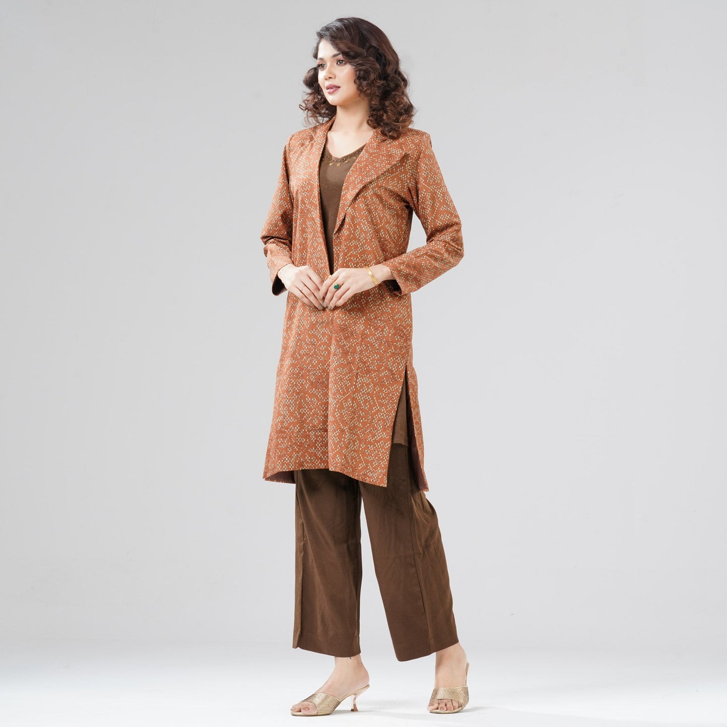 Womens Brown Three Piece