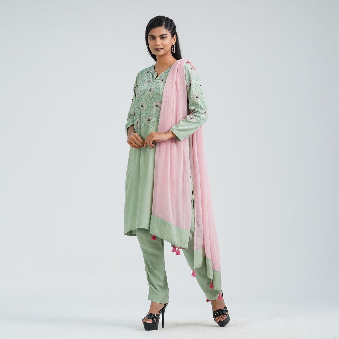 Women’s Floral Viscose Three Piece Set