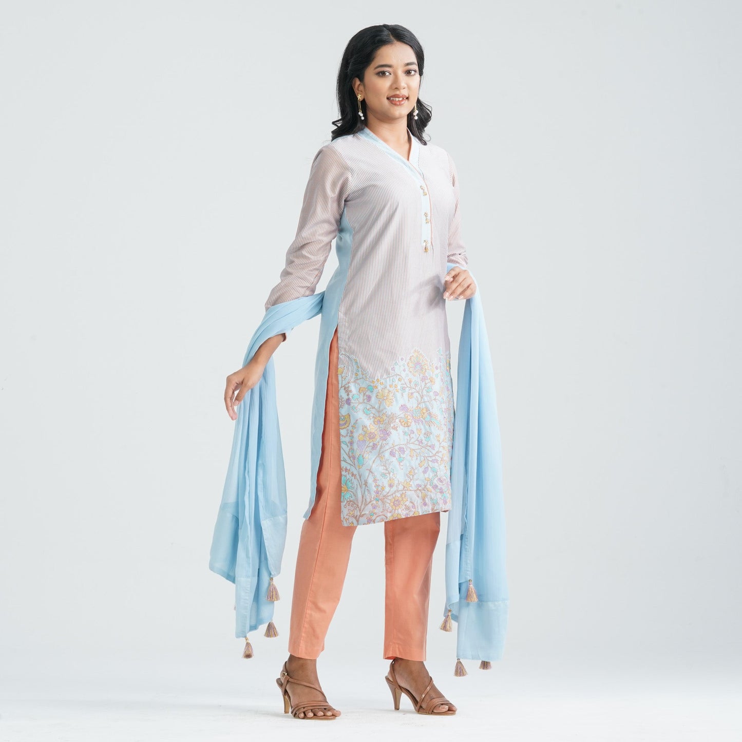 Women's Sky Blue Three Piece Set