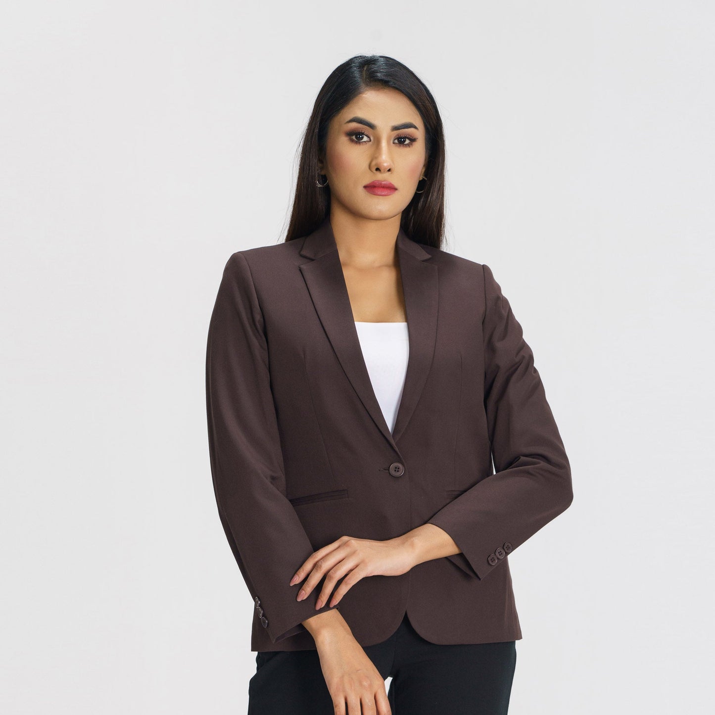 Womens Coffee Slim Fit Blazer