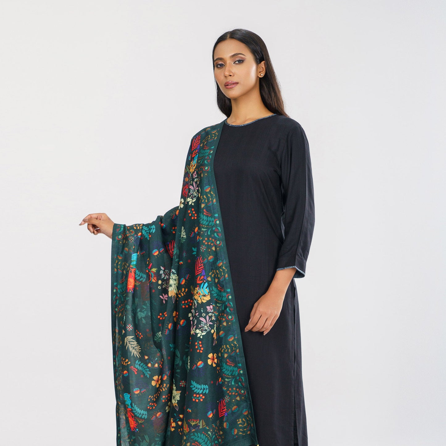 Women's Emerald Green Printed Orna