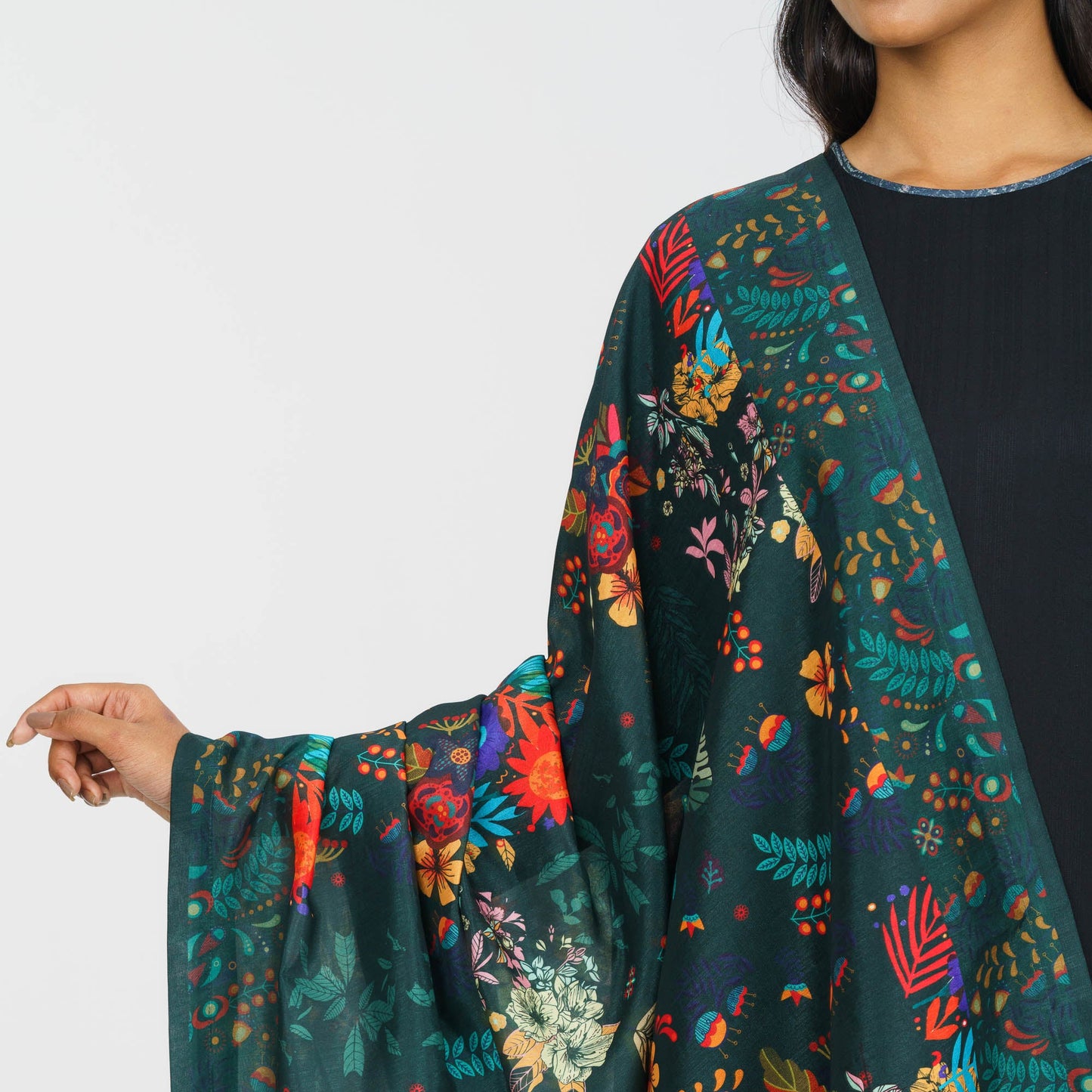 Women's Emerald Green Printed Orna