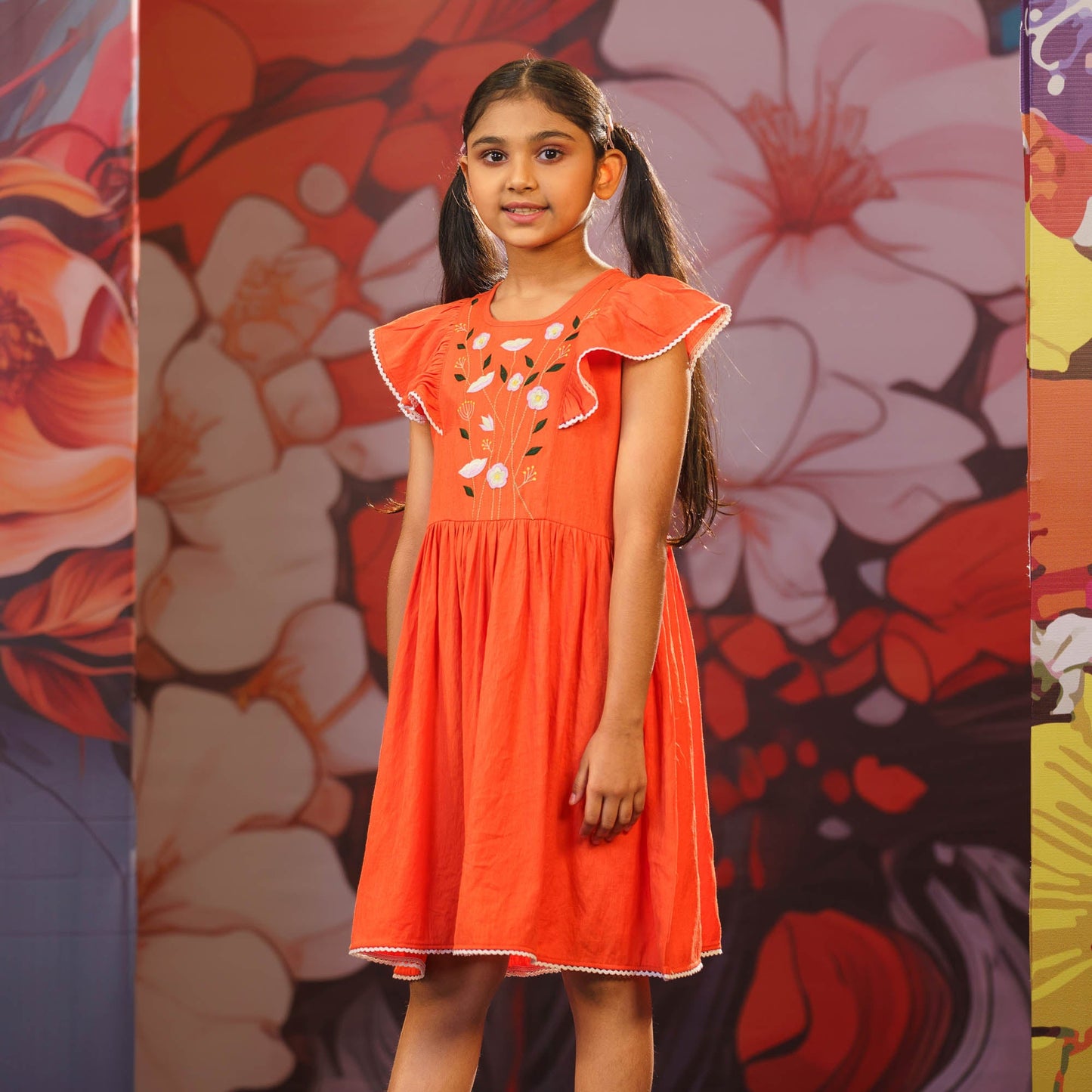 GIRLS FROCK-ORANGE