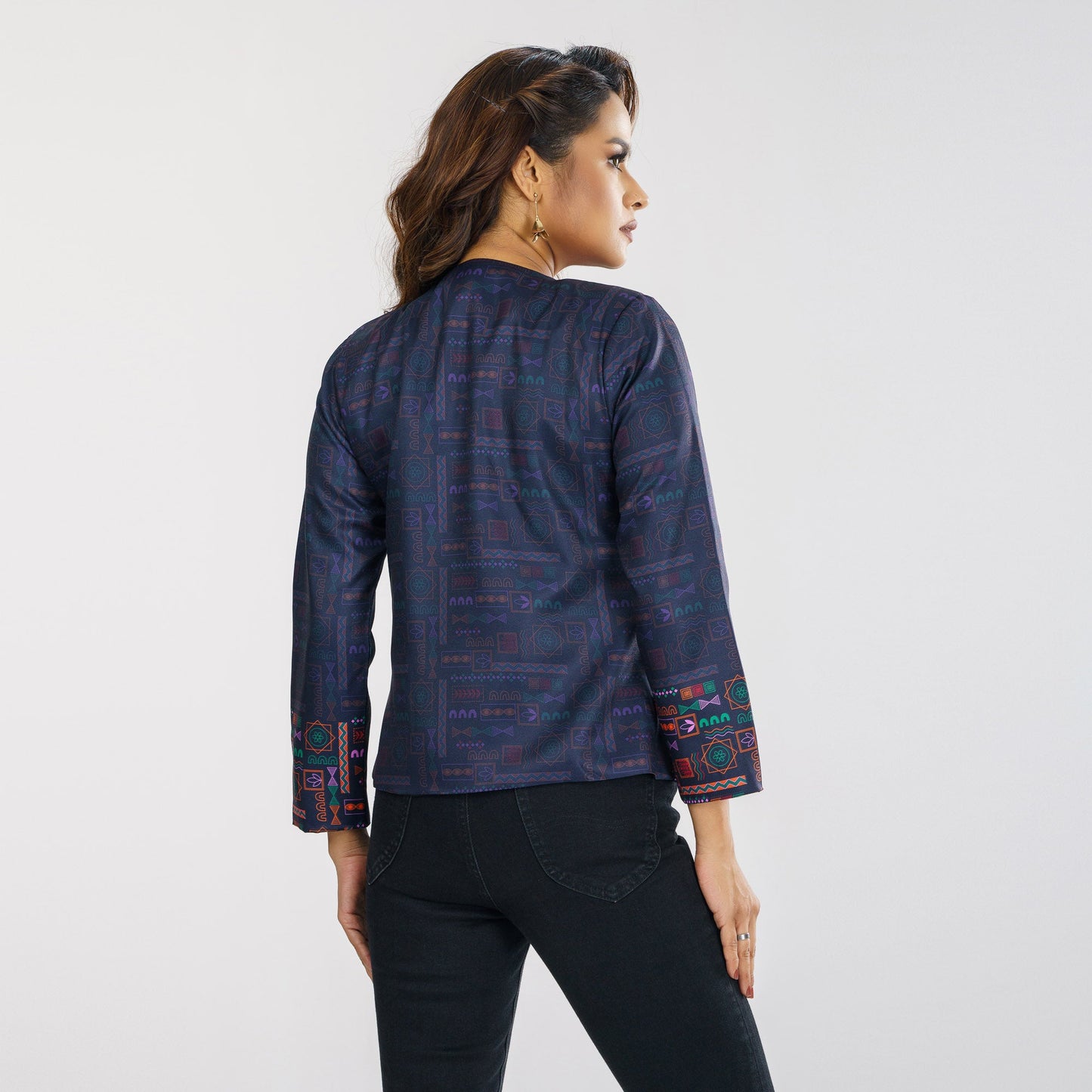 ETHNIC JACKET-BLACK OLIVE