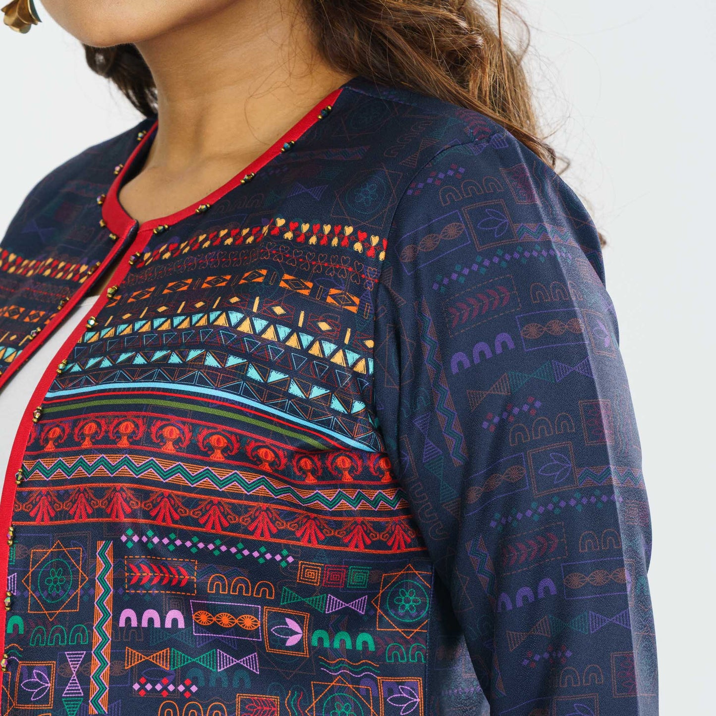 ETHNIC JACKET-BLACK OLIVE