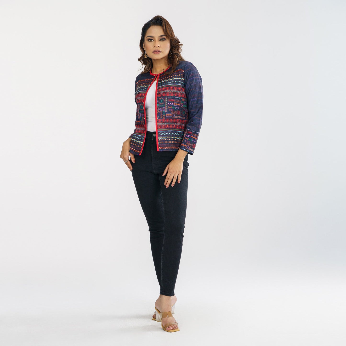 ETHNIC JACKET-BLACK OLIVE