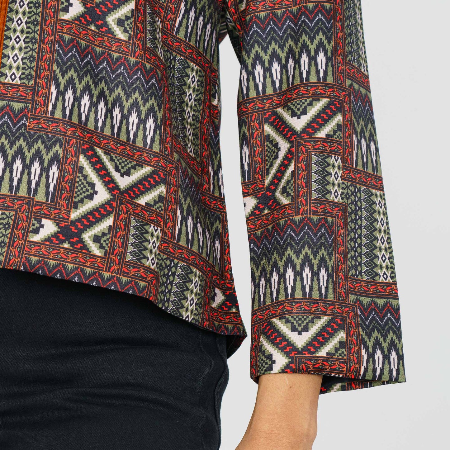 ETHNIC JACKET-BLACK OLIVE