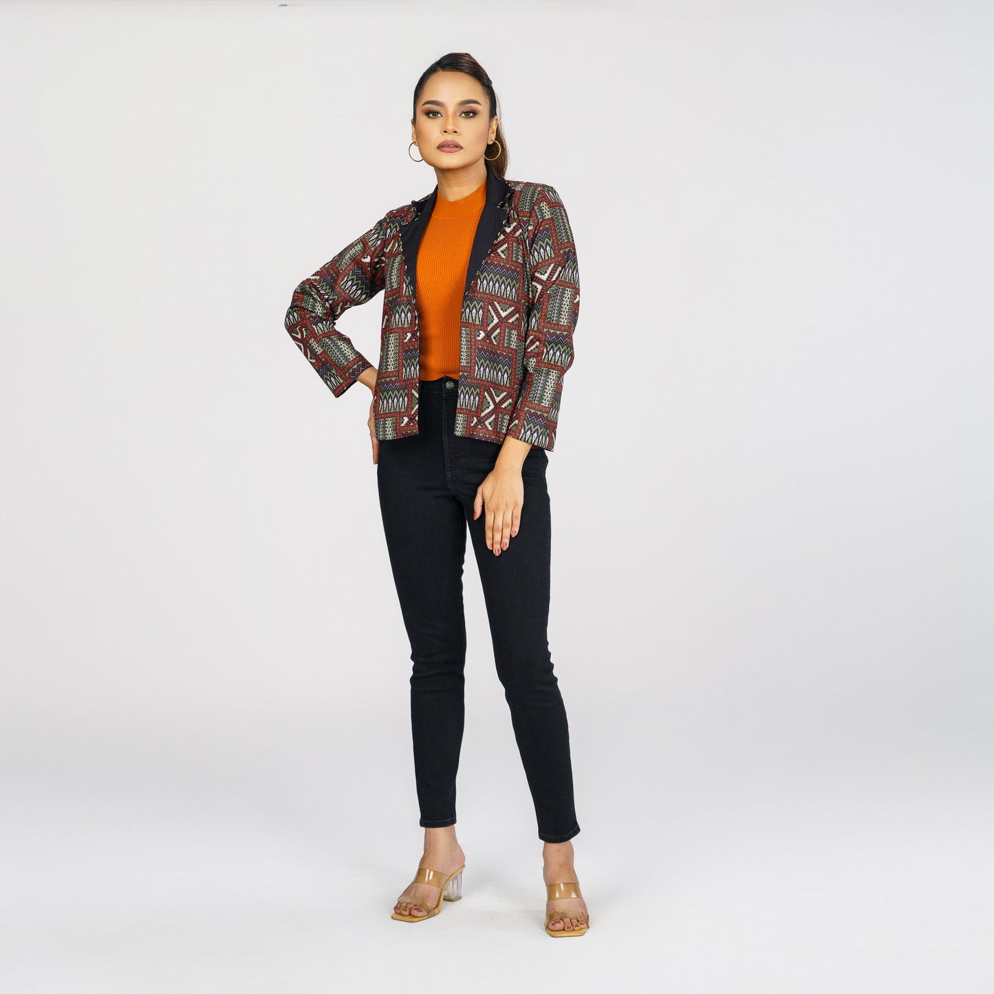 ETHNIC JACKET-BLACK OLIVE