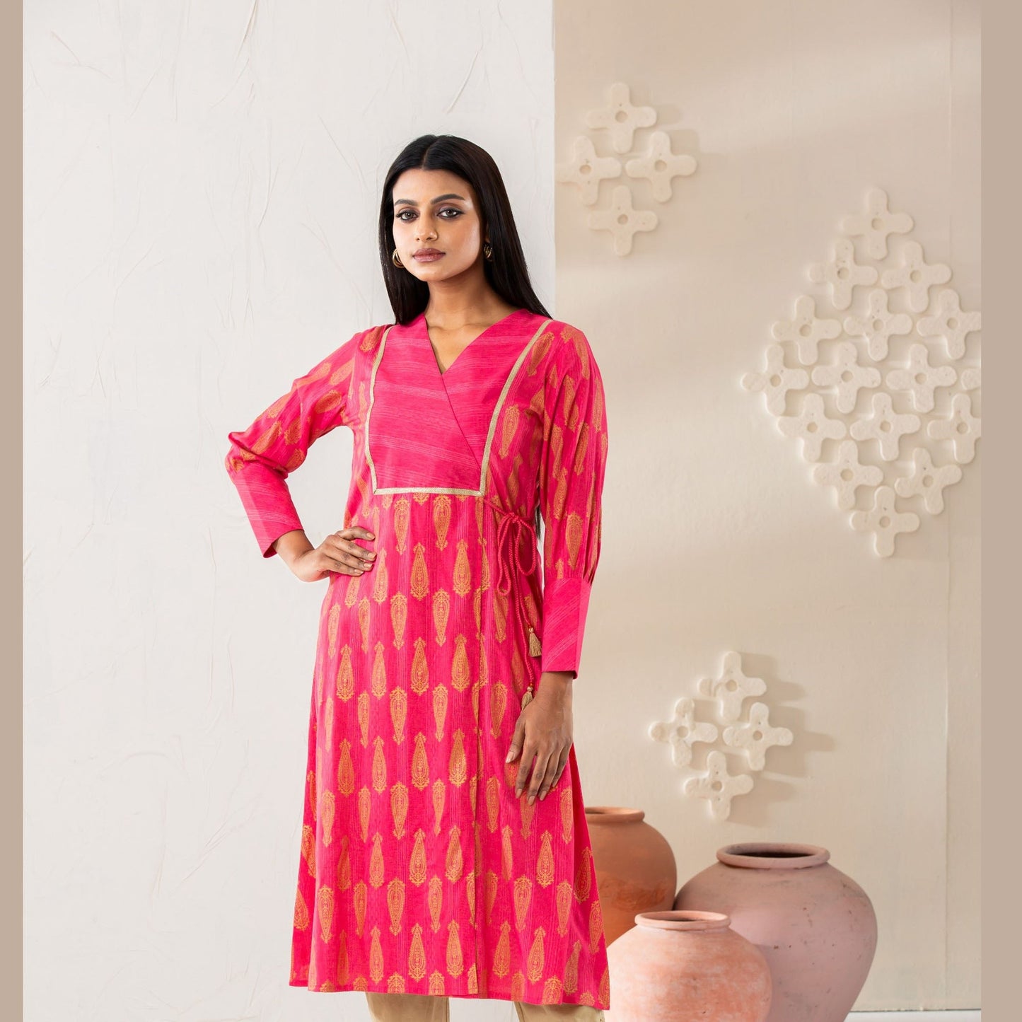 Women’s Cotton Pink Kurti