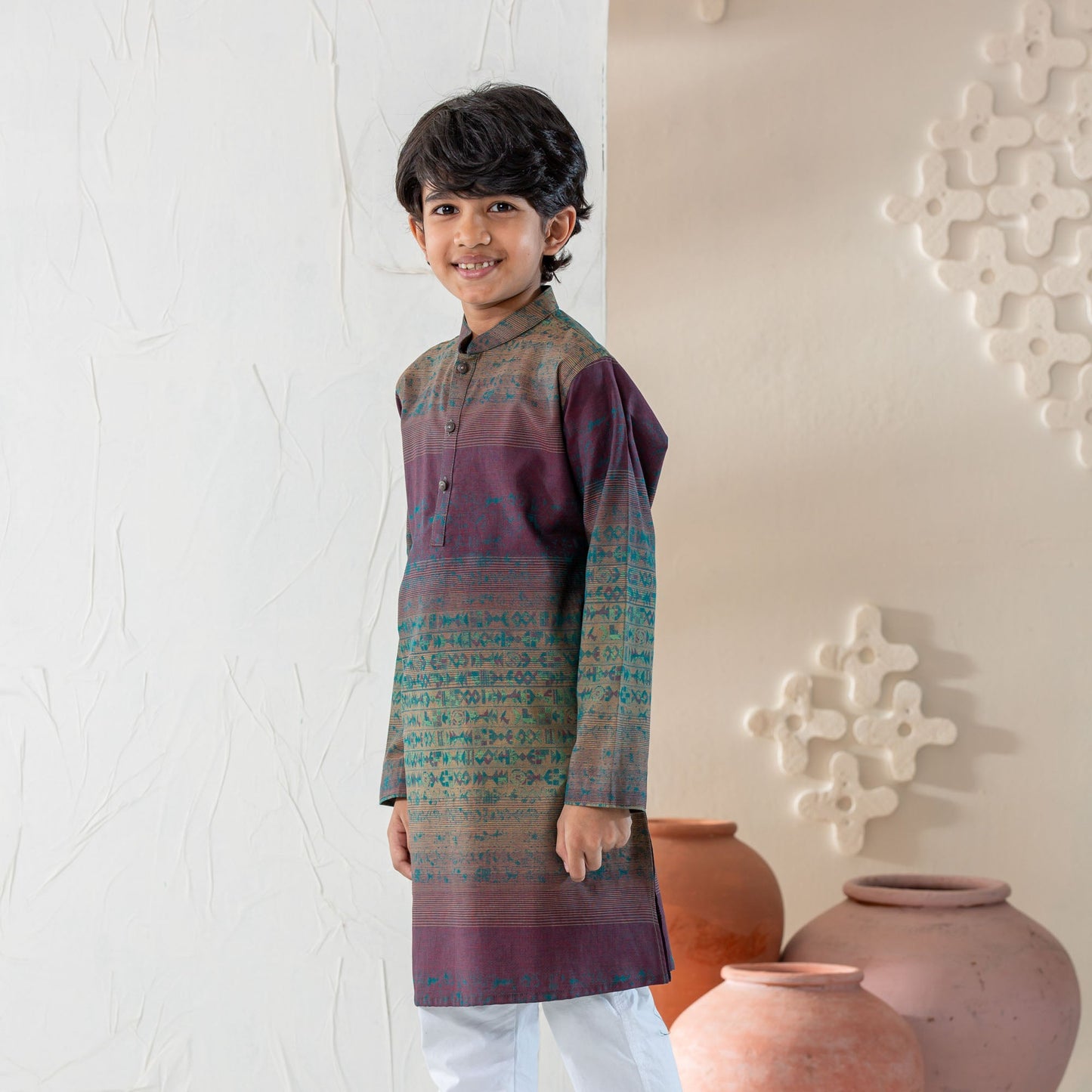 Boy's Teal Basic Panjabi