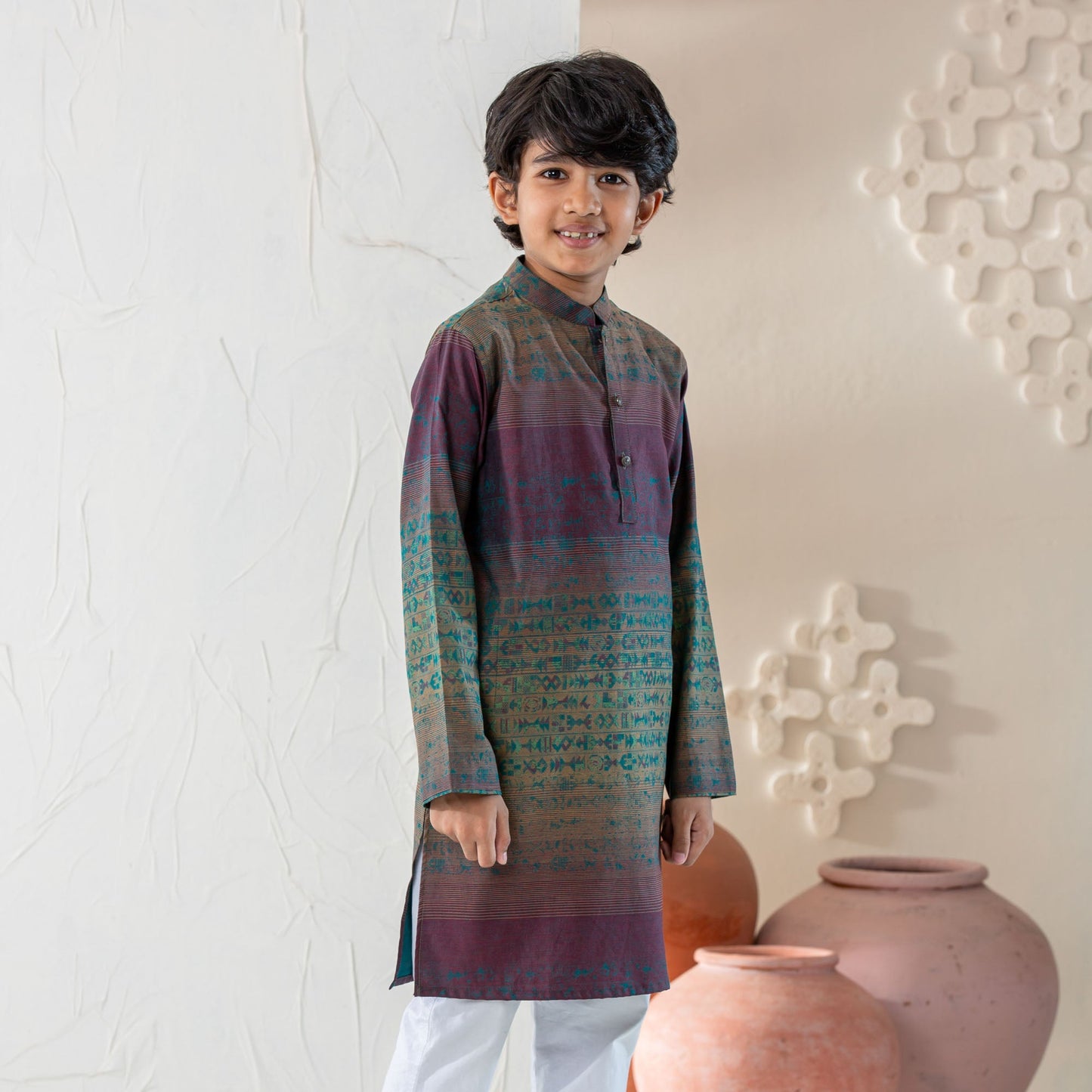 Boy's Teal Basic Panjabi