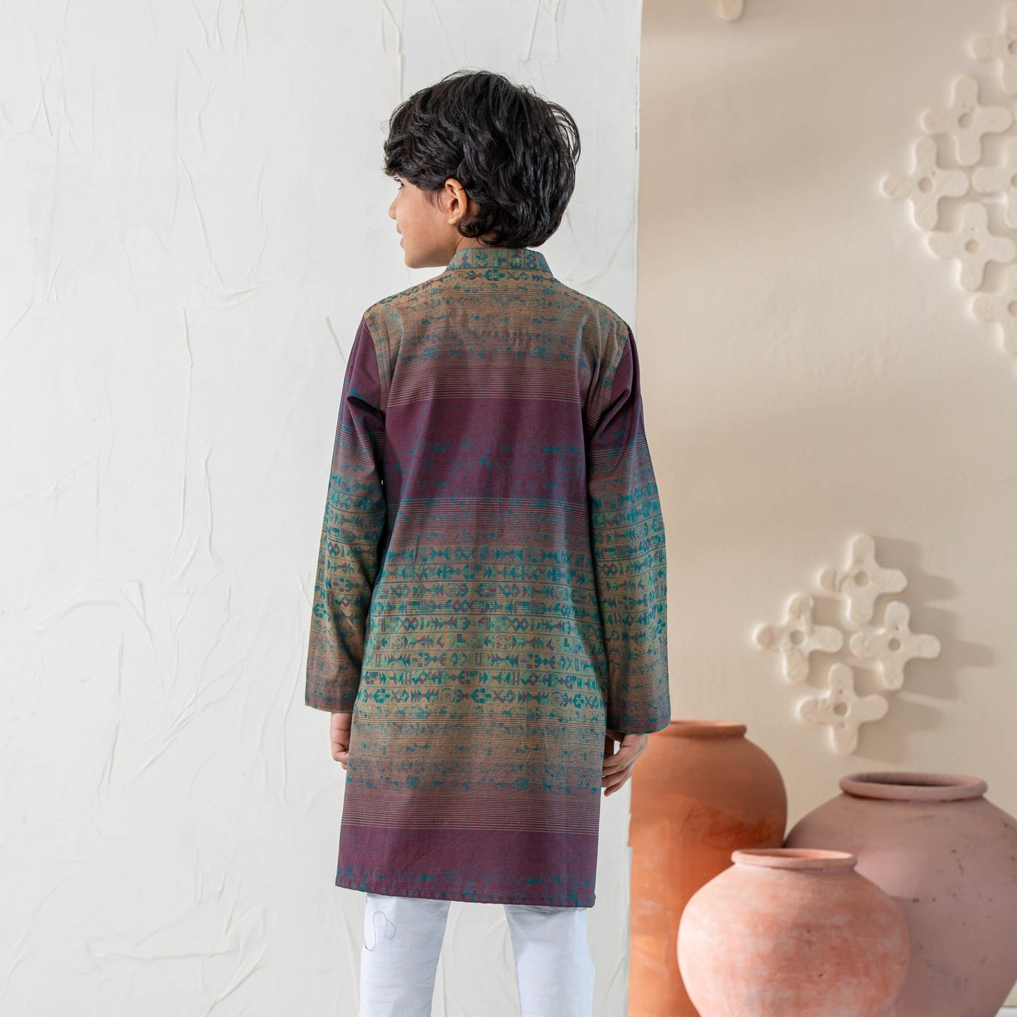 Boy's Teal Basic Panjabi