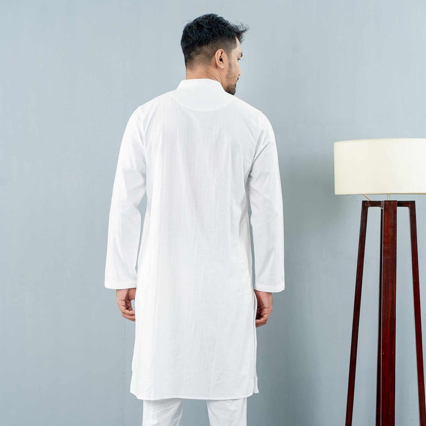Mens Embroidery Panjabi- White