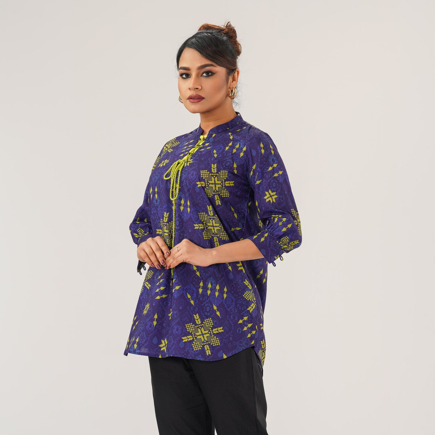 Womens Royal Blue Ethnic Top