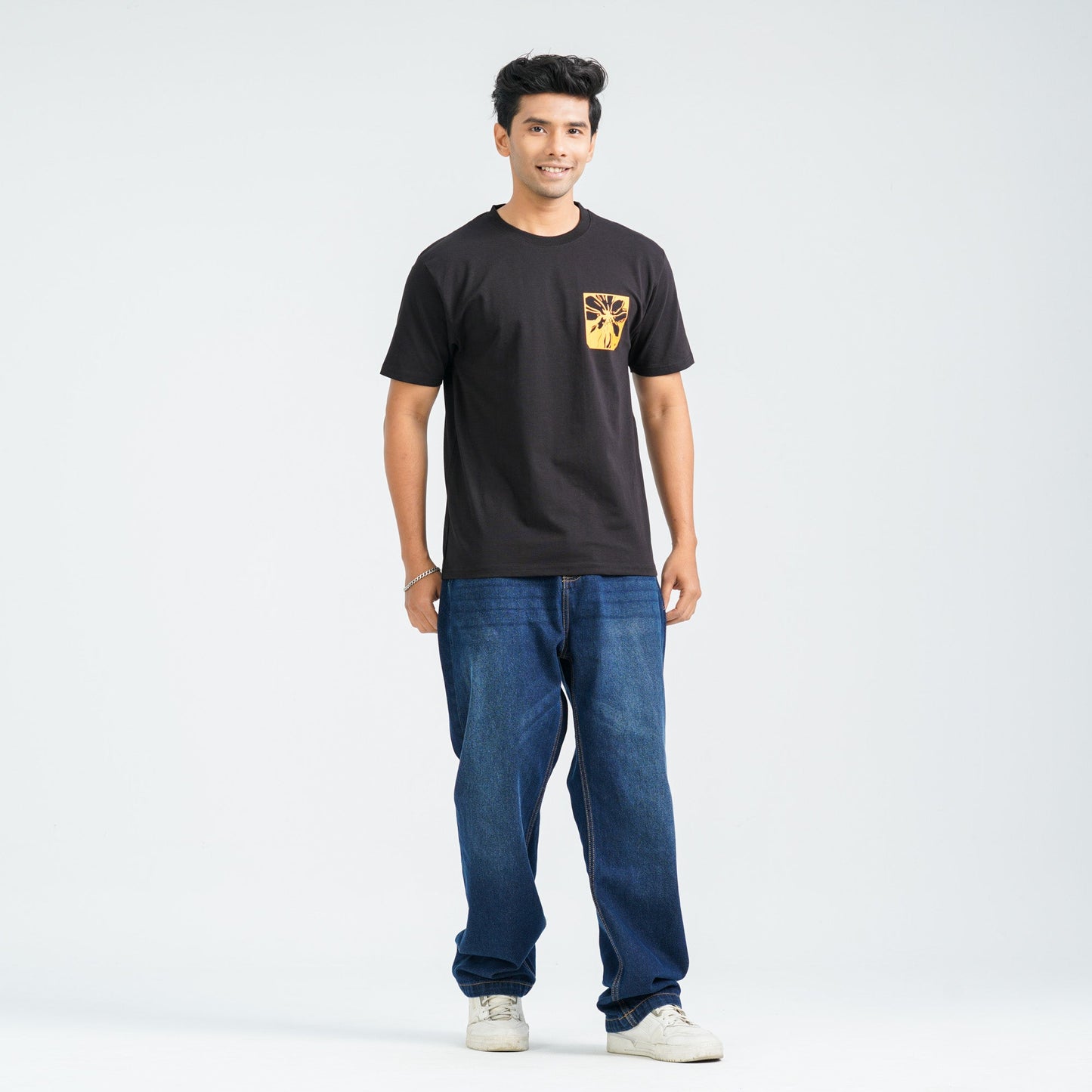 Men's Black Cotton T-Shirt