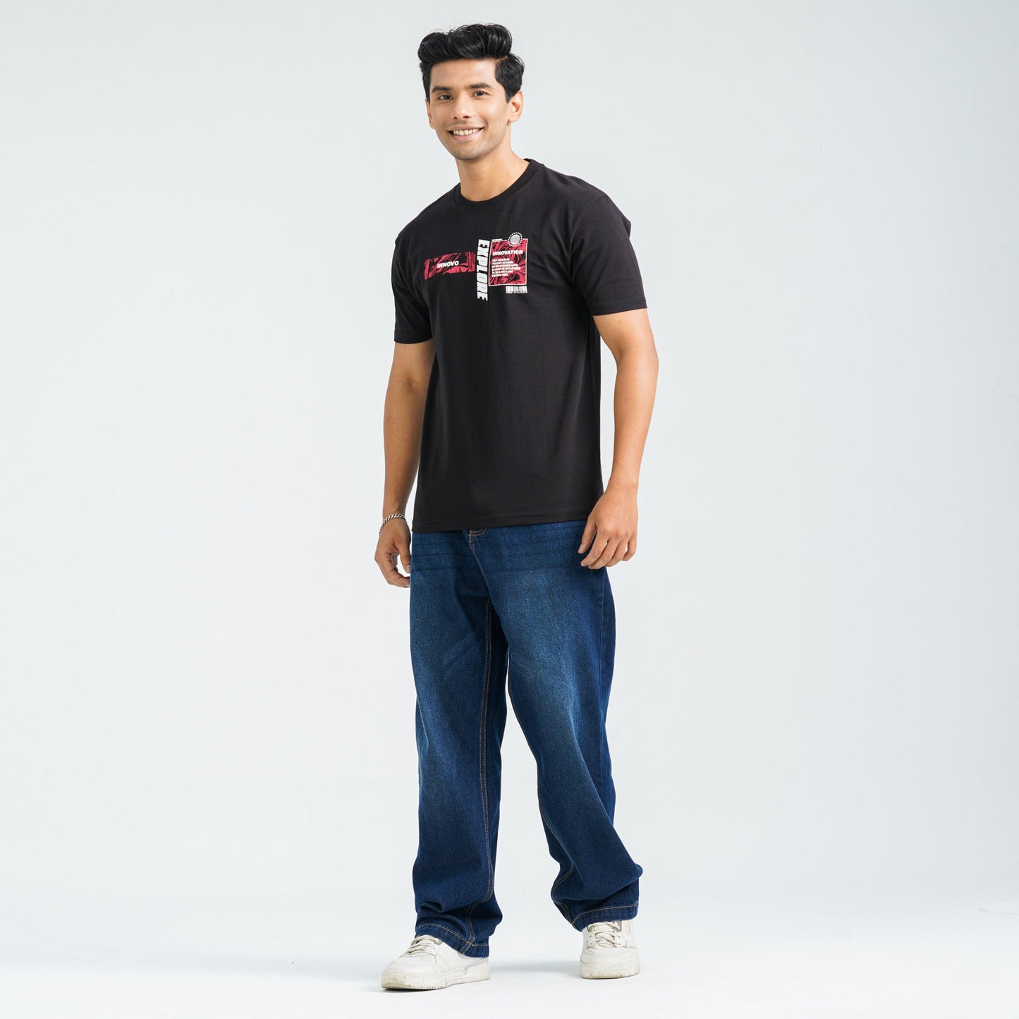 Men's Black Cotton T-Shirt
