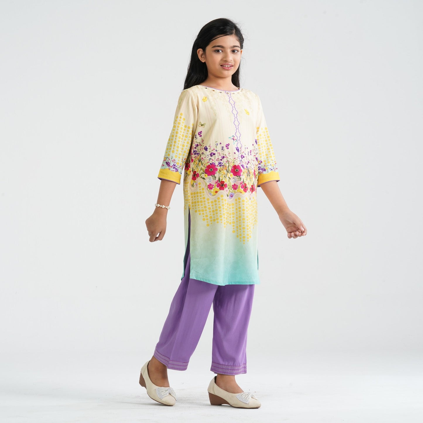 Girl’s Crinkle Georgette Two Piece Set