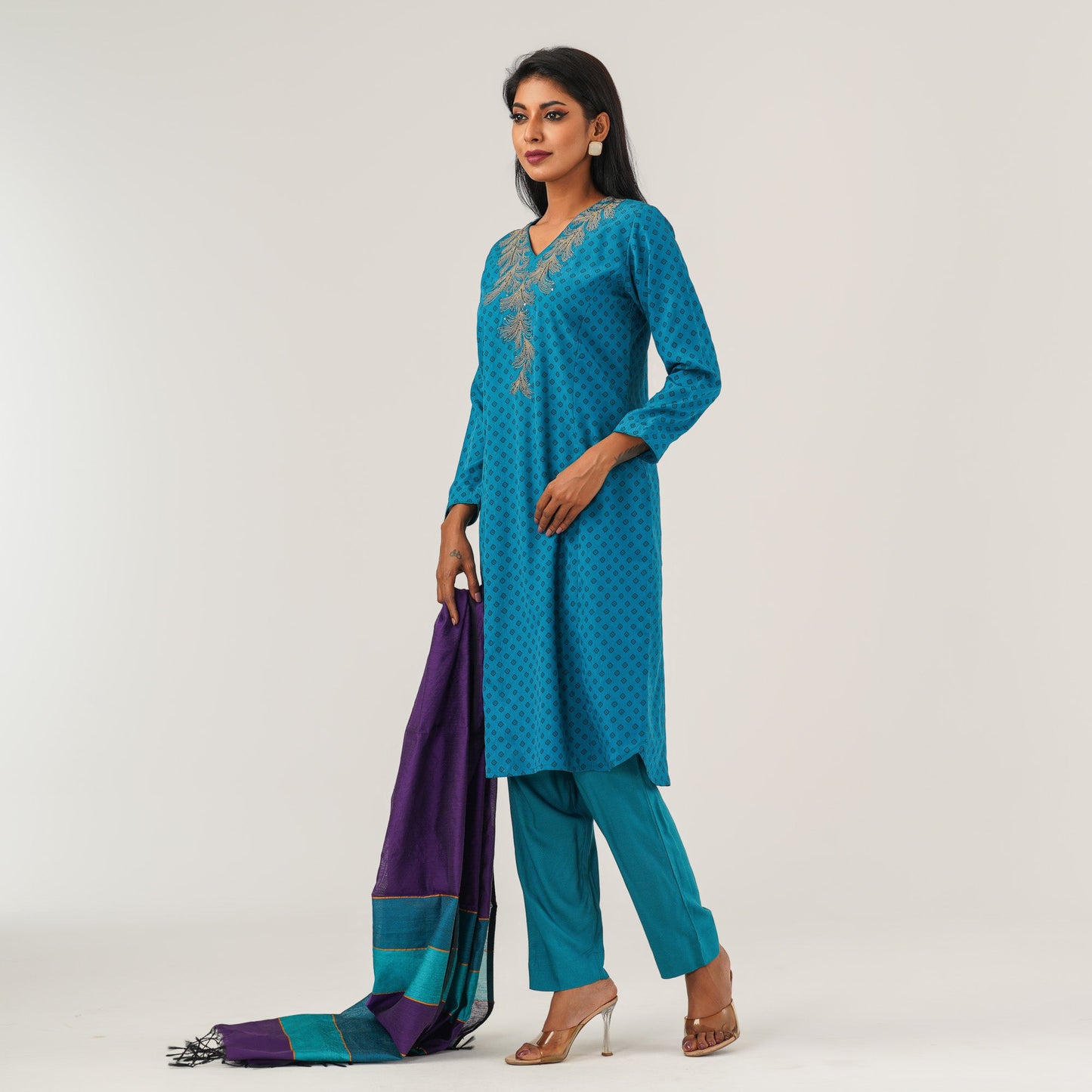 Womens Teal Three Pieces Set