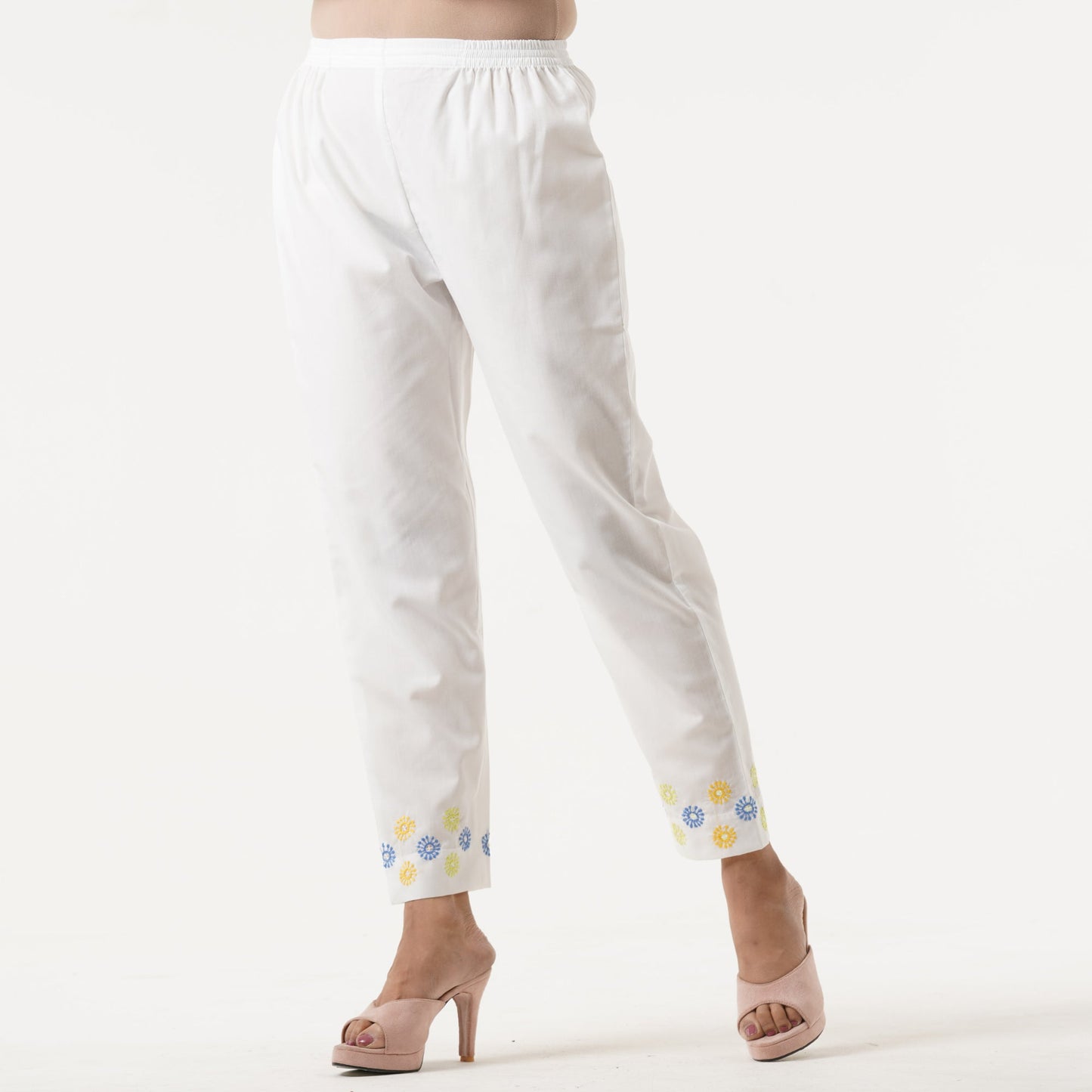 Ethnic Off-White Cotton Bottom
