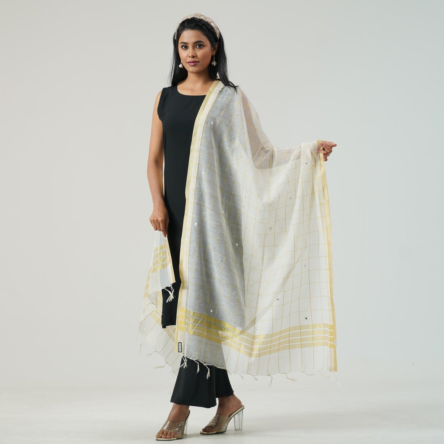 Womens Golden Dupatta