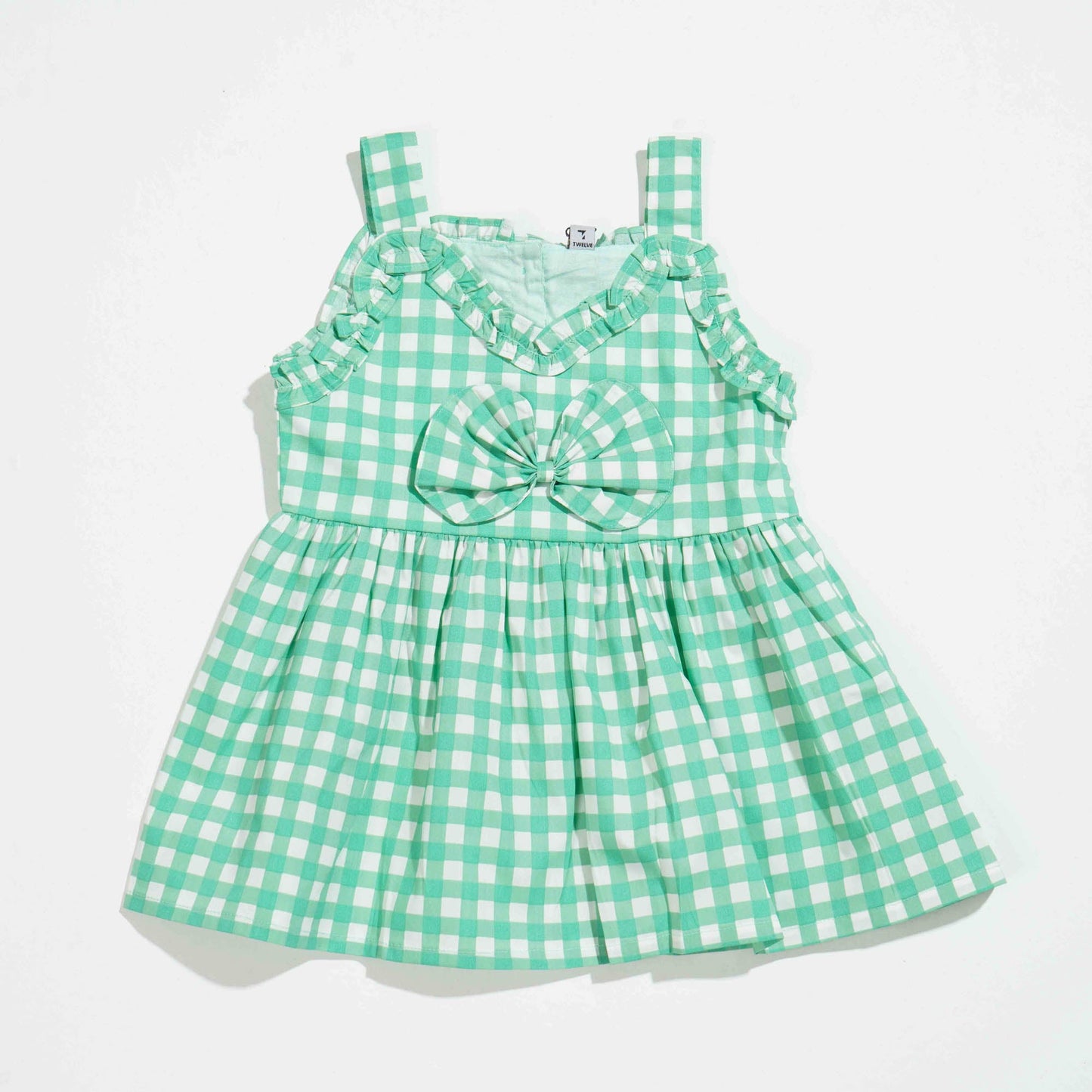 New Born Green Print Girls Frock