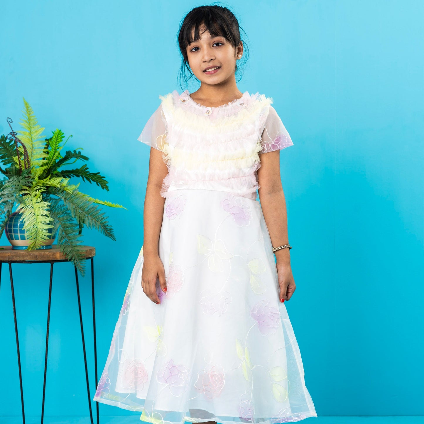 Girls Gown- White