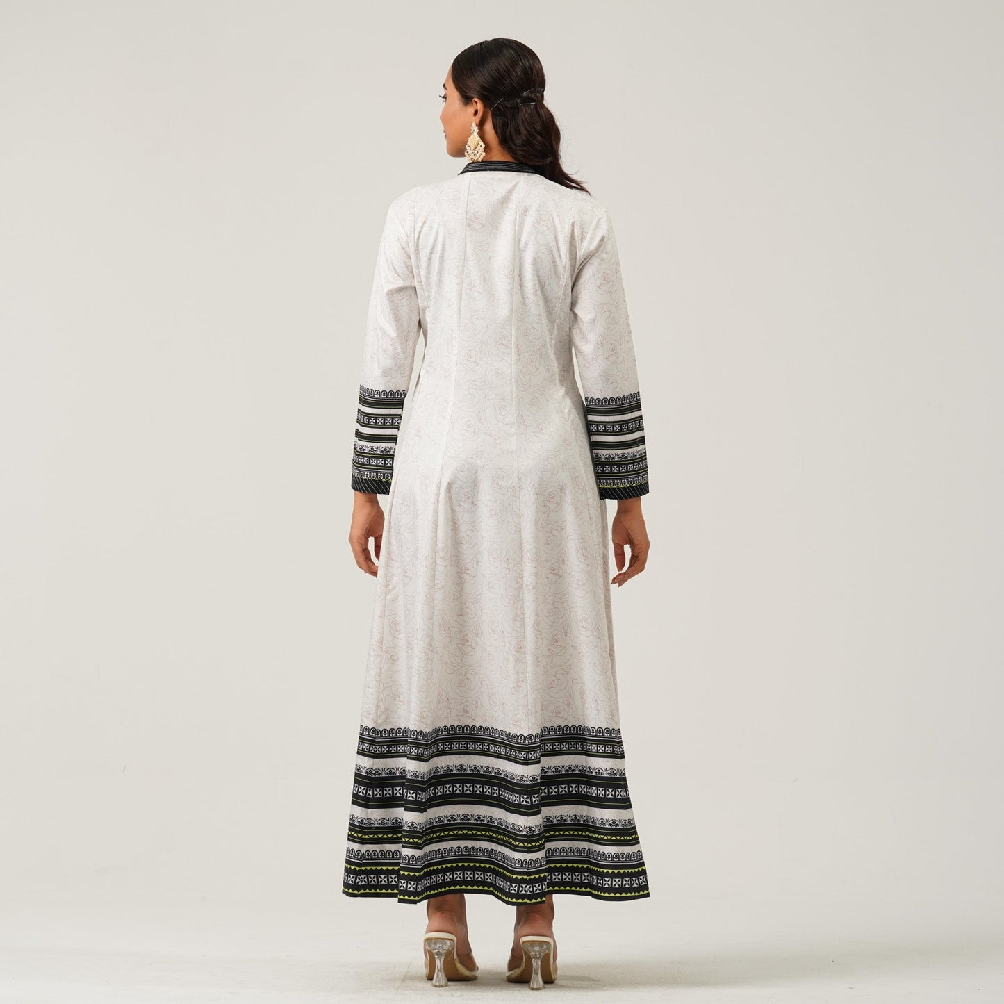 Womens White Black Gown
