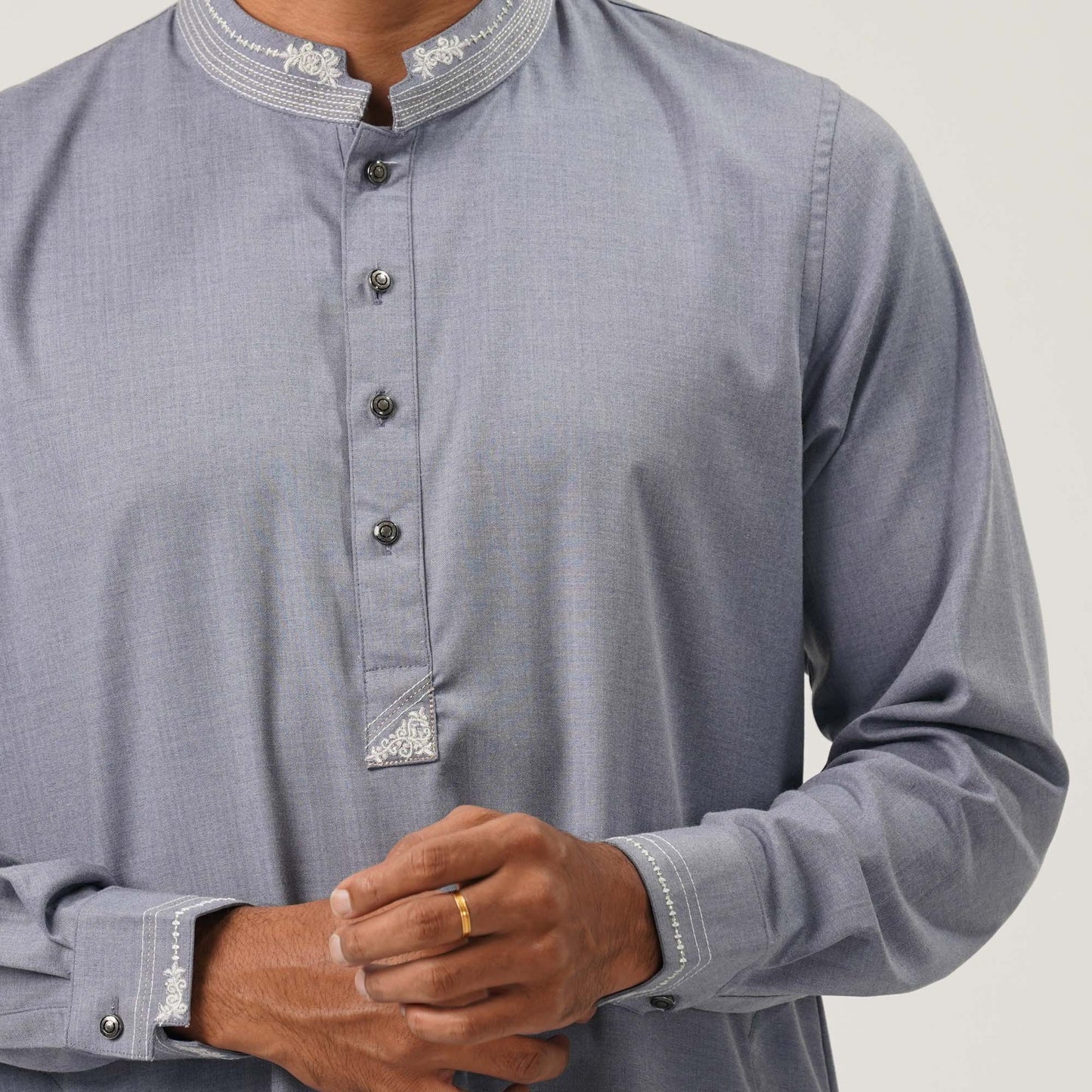Mens Grey Premium Panjabi