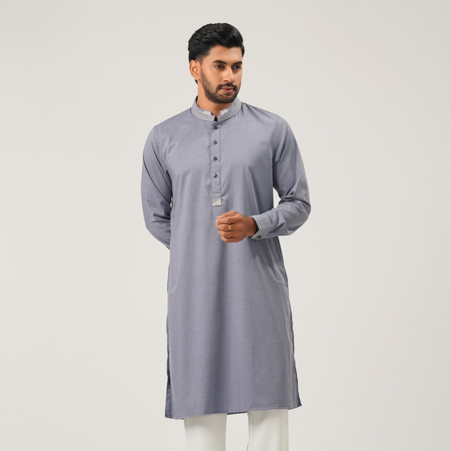 Mens Grey Premium Panjabi