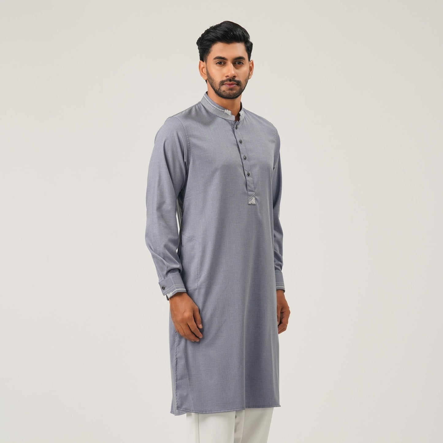 Mens Grey Premium Panjabi