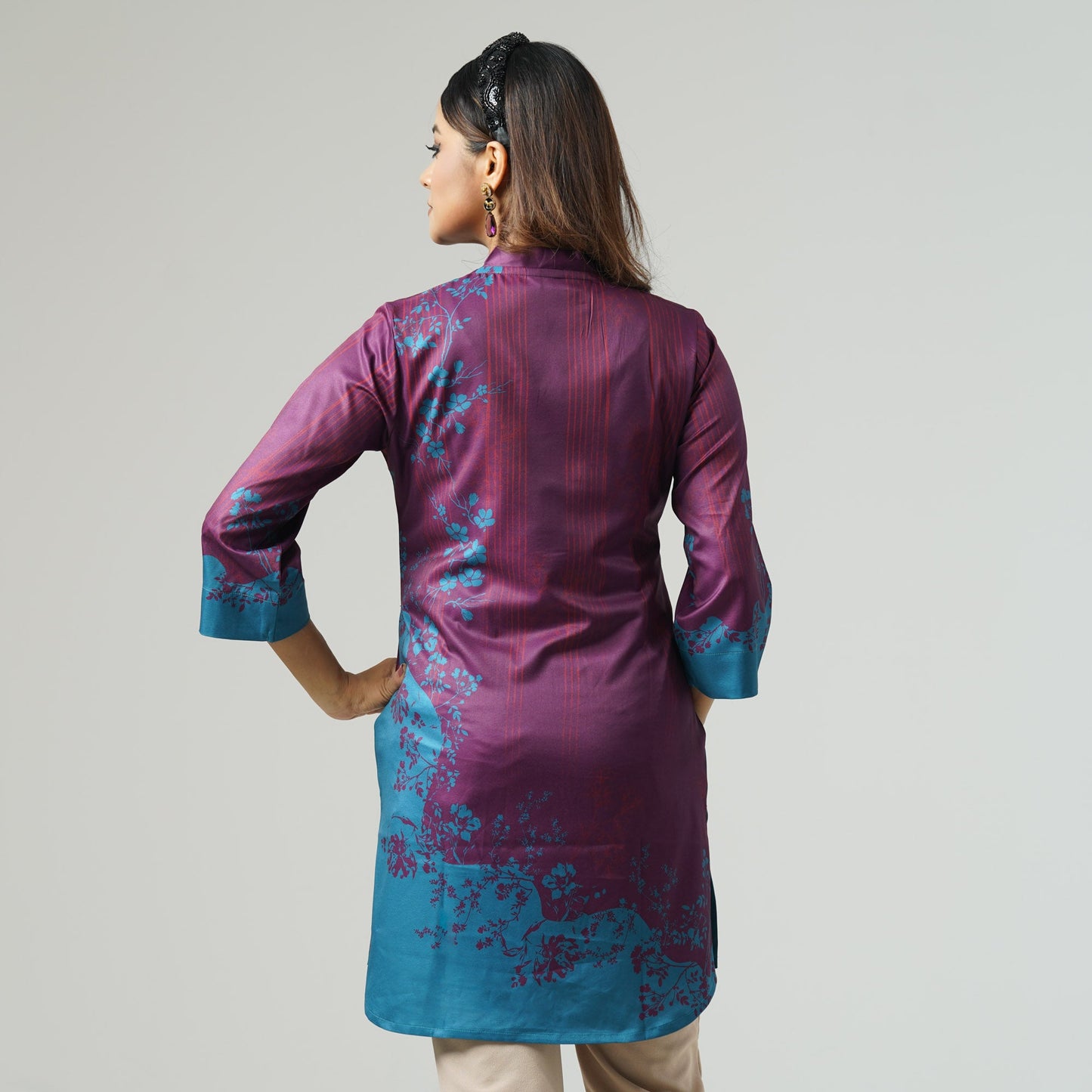 Womens Maroon Printed Tunic