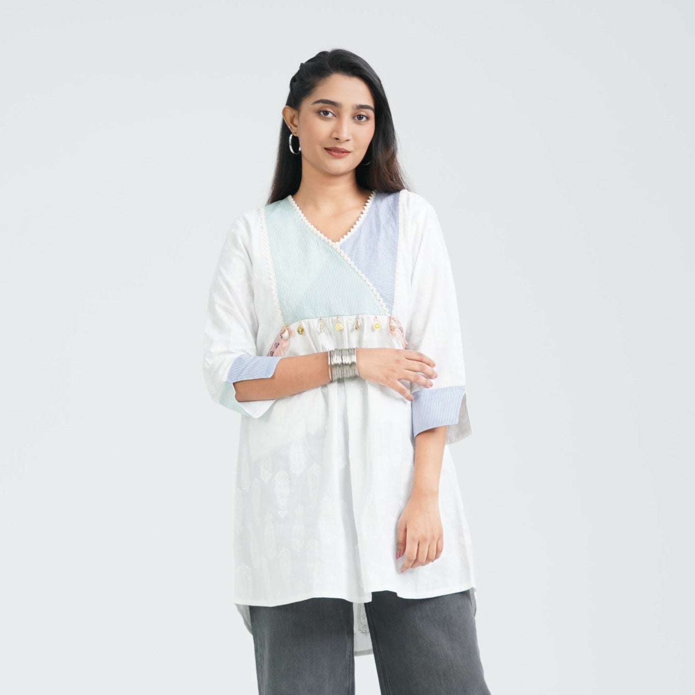 Women’s White Viscose Tunic