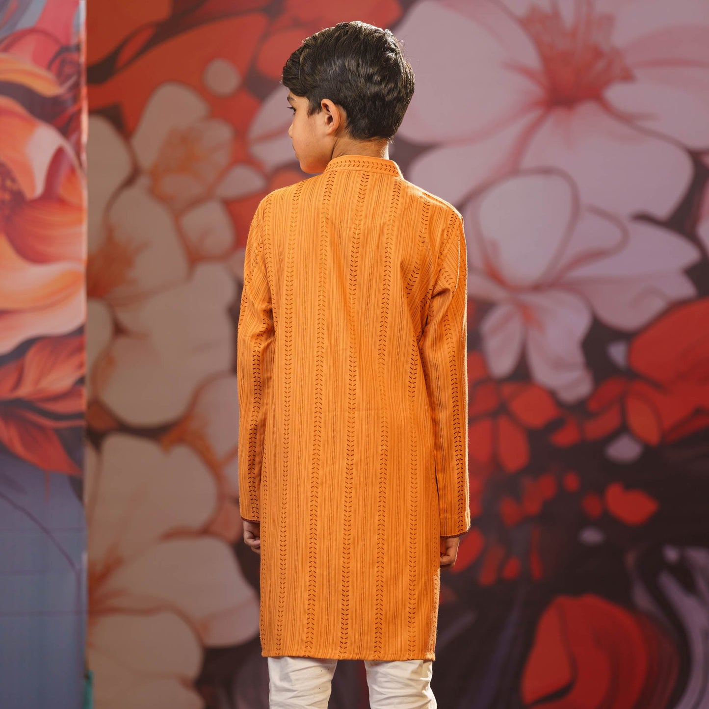 Boy's Peach-Orange Panjabi