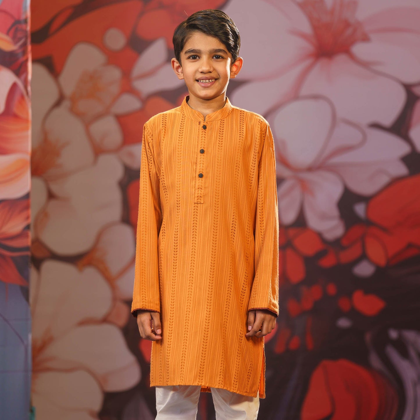 Boy's Peach-Orange Panjabi